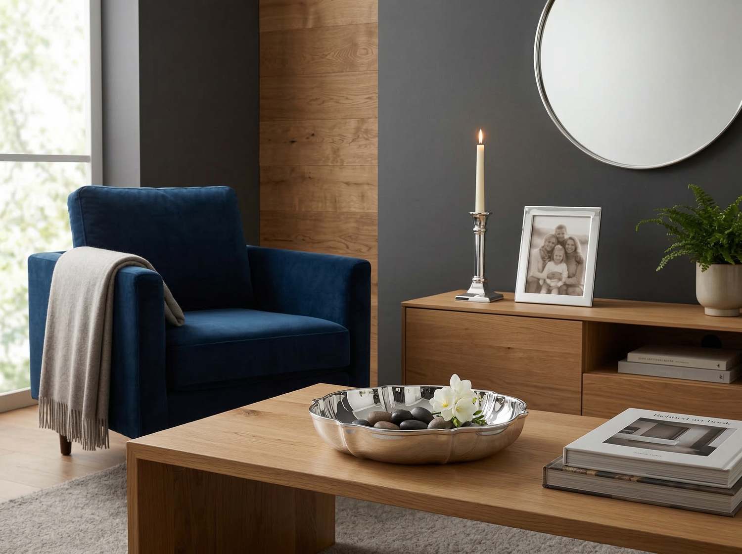 Deko im Wohnzimmer: Silber-Akzente für ein modernes Zuhause