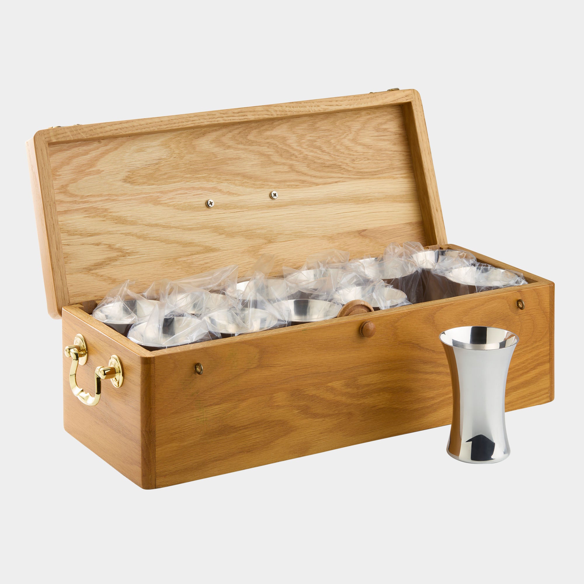 12 925er Silberbecher - Set in massiver Eschenkassette - Bild 12