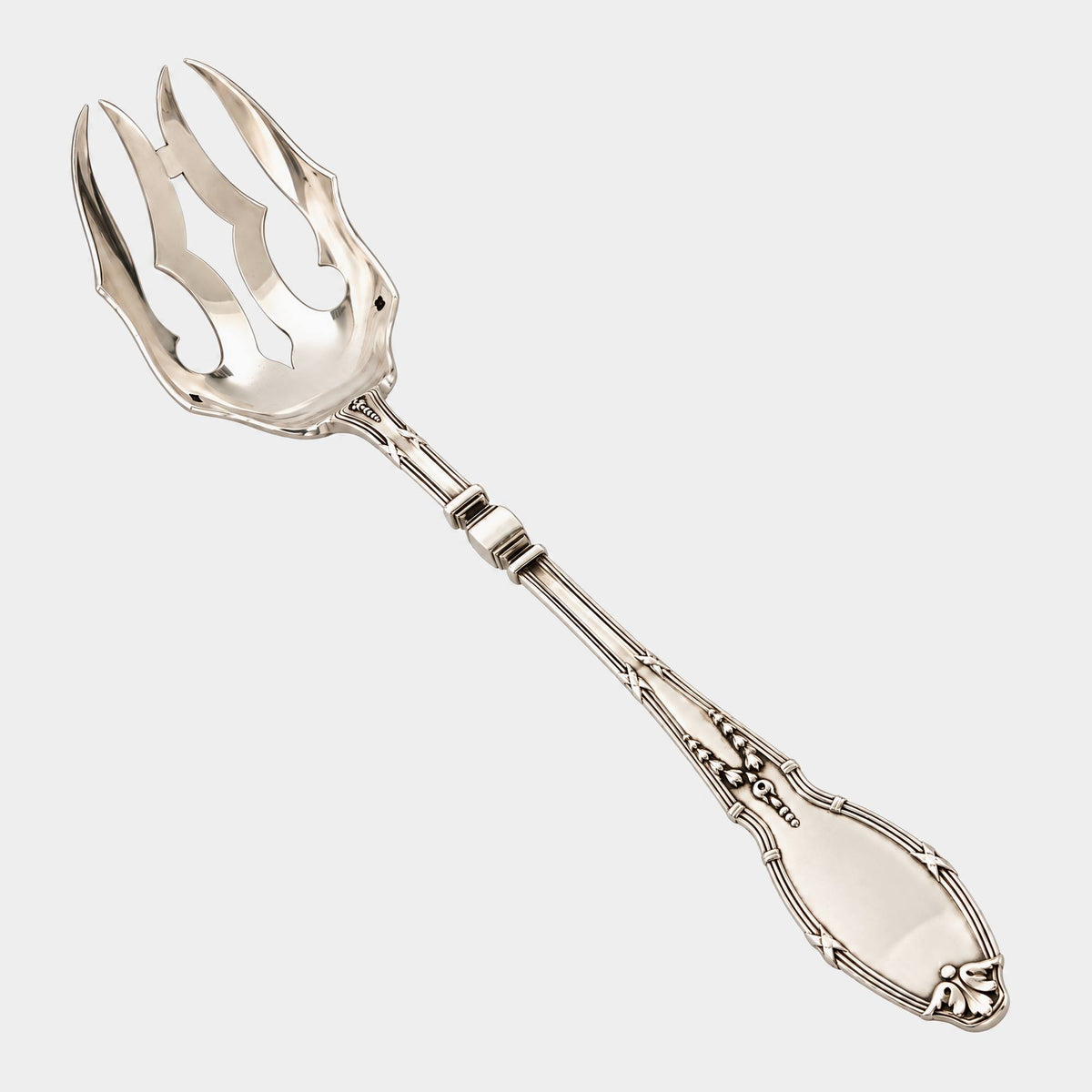 2-tlg. Salatbesteck aus 800er Silber mit Schleifendekor - Delheid - Bild 4