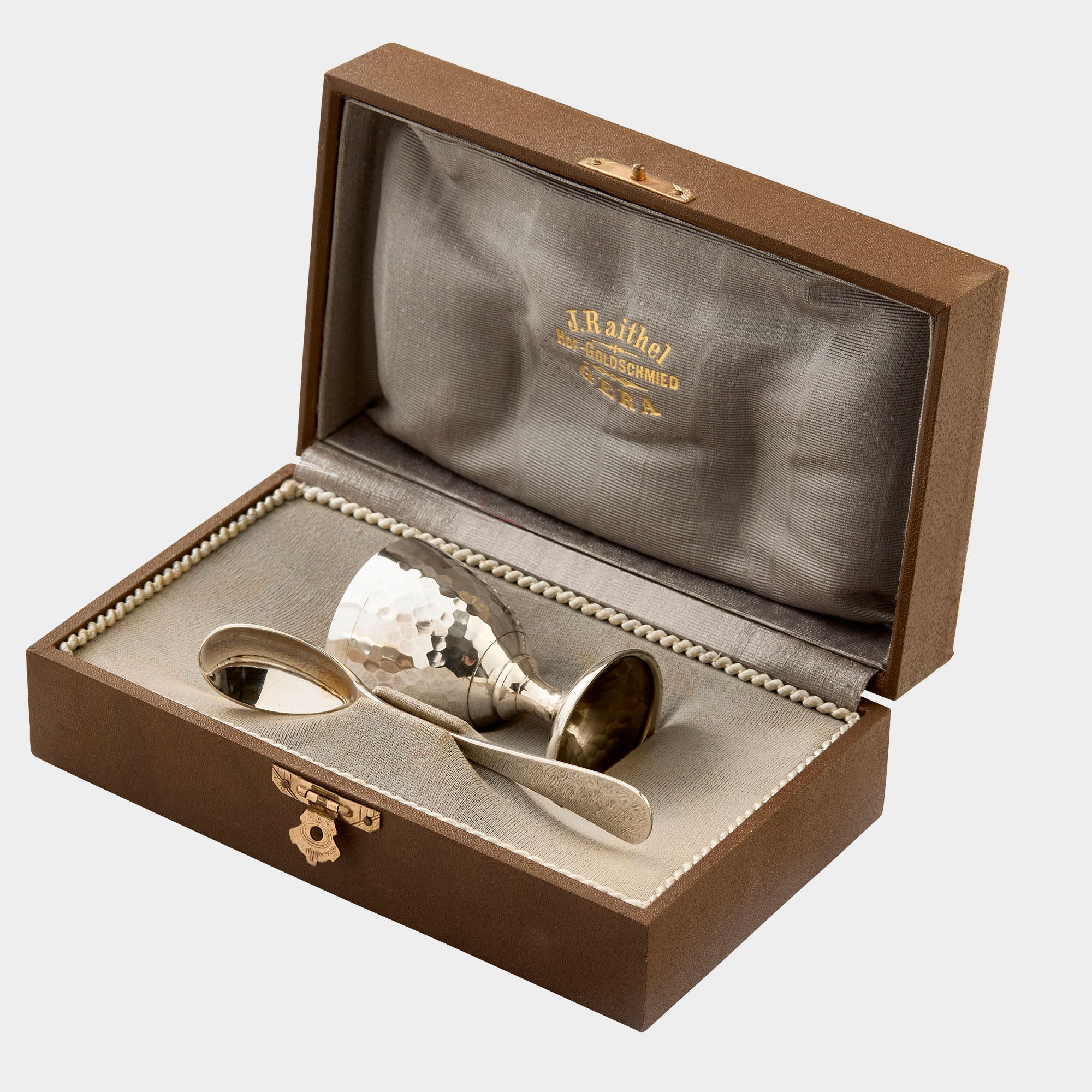 Eierbecher-Set 800er Silber mit Löffel von Koch & Bergfeld - Bild 7