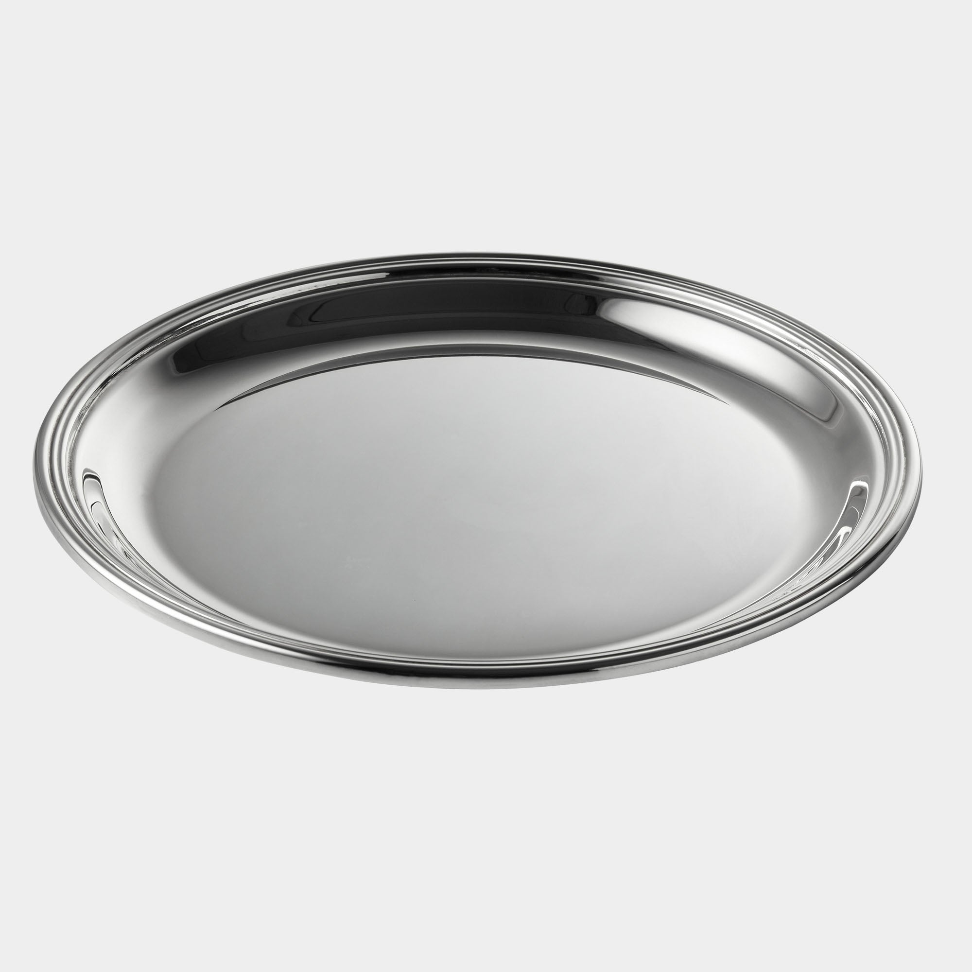 Kleines 925er Silbertablett mit aufgelegtem Rillenrand - Bild 1