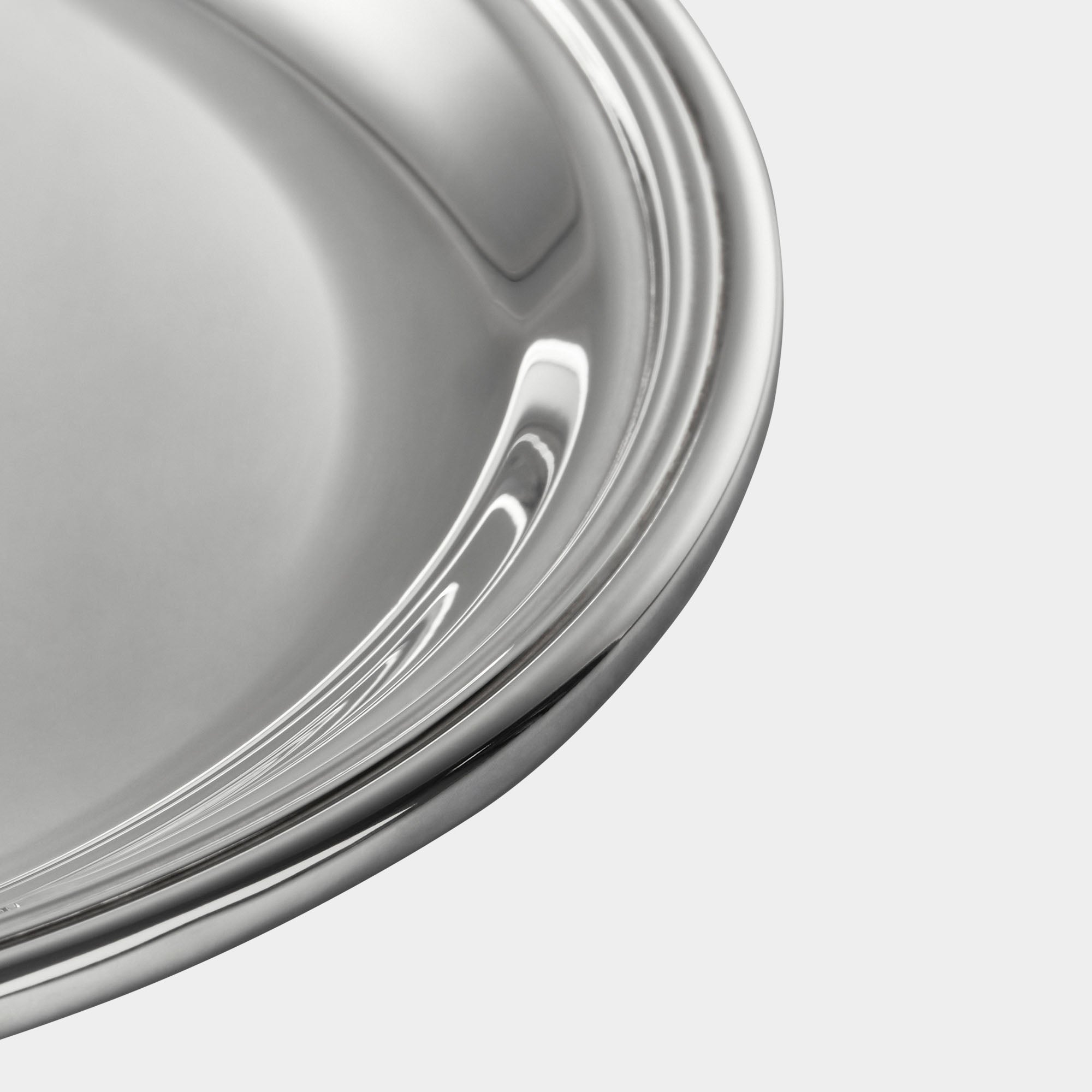 Kleines 925er Silbertablett mit aufgelegtem Rillenrand - Bild 2