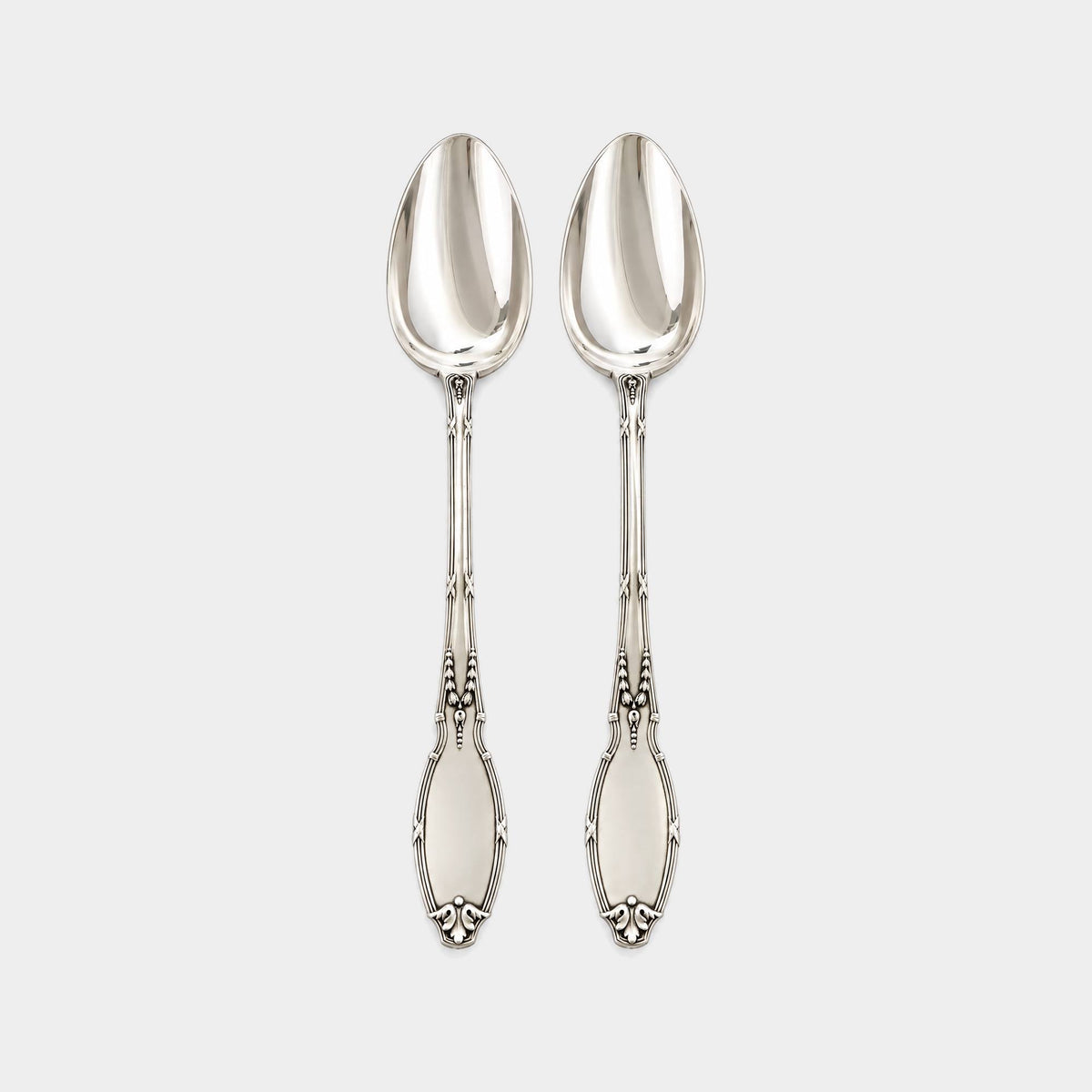 2er Set Gemüselöffel aus 800er Silber mit Kreuzbanddekor - Delheid - Bild 1