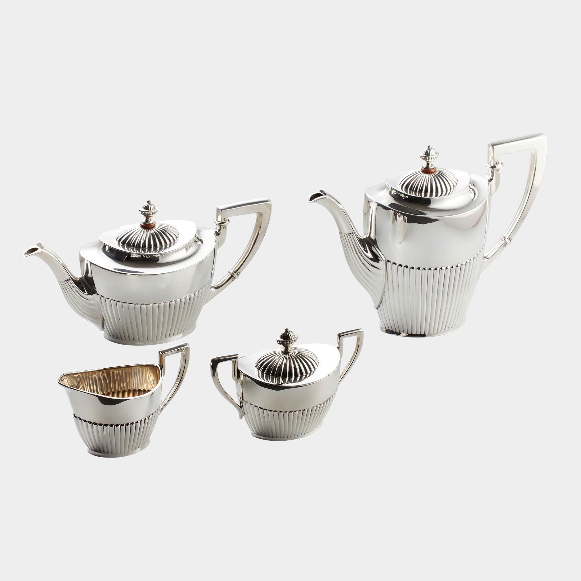 4-tlg. Kaffee-/Teeservice - Queen Anne - 925er Silber - Theodor Binder - Bild 1