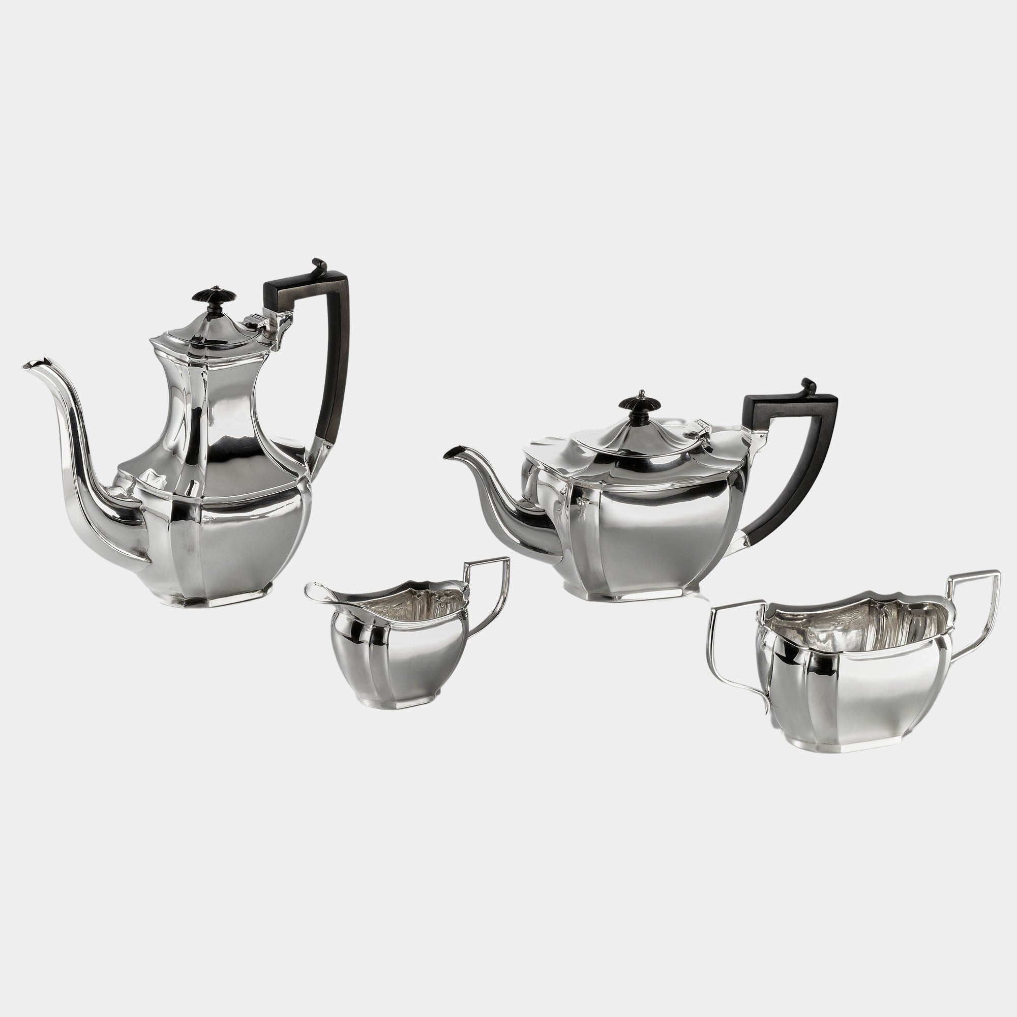 925er Echtsilber Kaffee- & Teeservice, 4-tlg. - Klassische Eleganz aus England - Bild 1