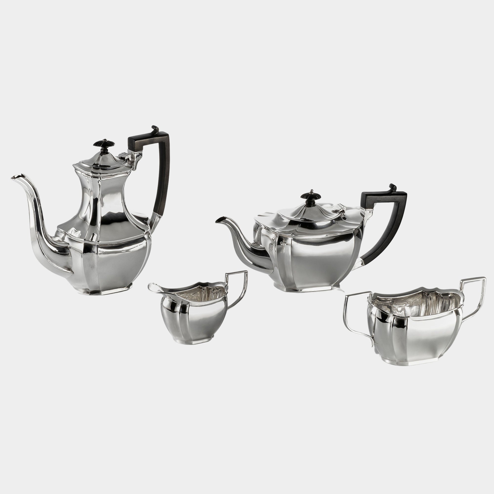 925er Echtsilber Kaffee- & Teeservice, 4-tlg. - Klassische Eleganz aus England - Bild 1