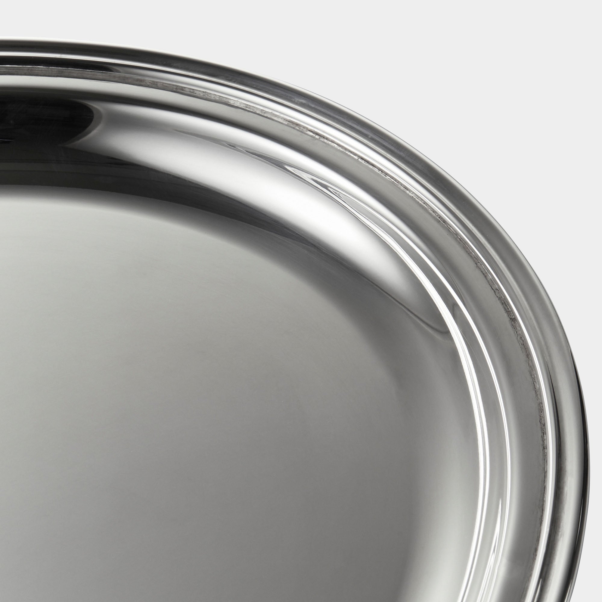 Großes ovales 925er Silber-Tablett mit Rillenrand - Bild 2