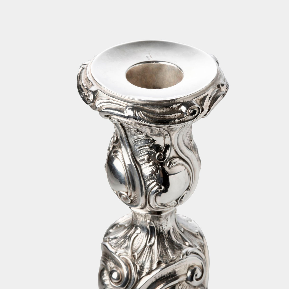 6-flammige 800er Silber-Girandole im Rokokodesign - Bild 6