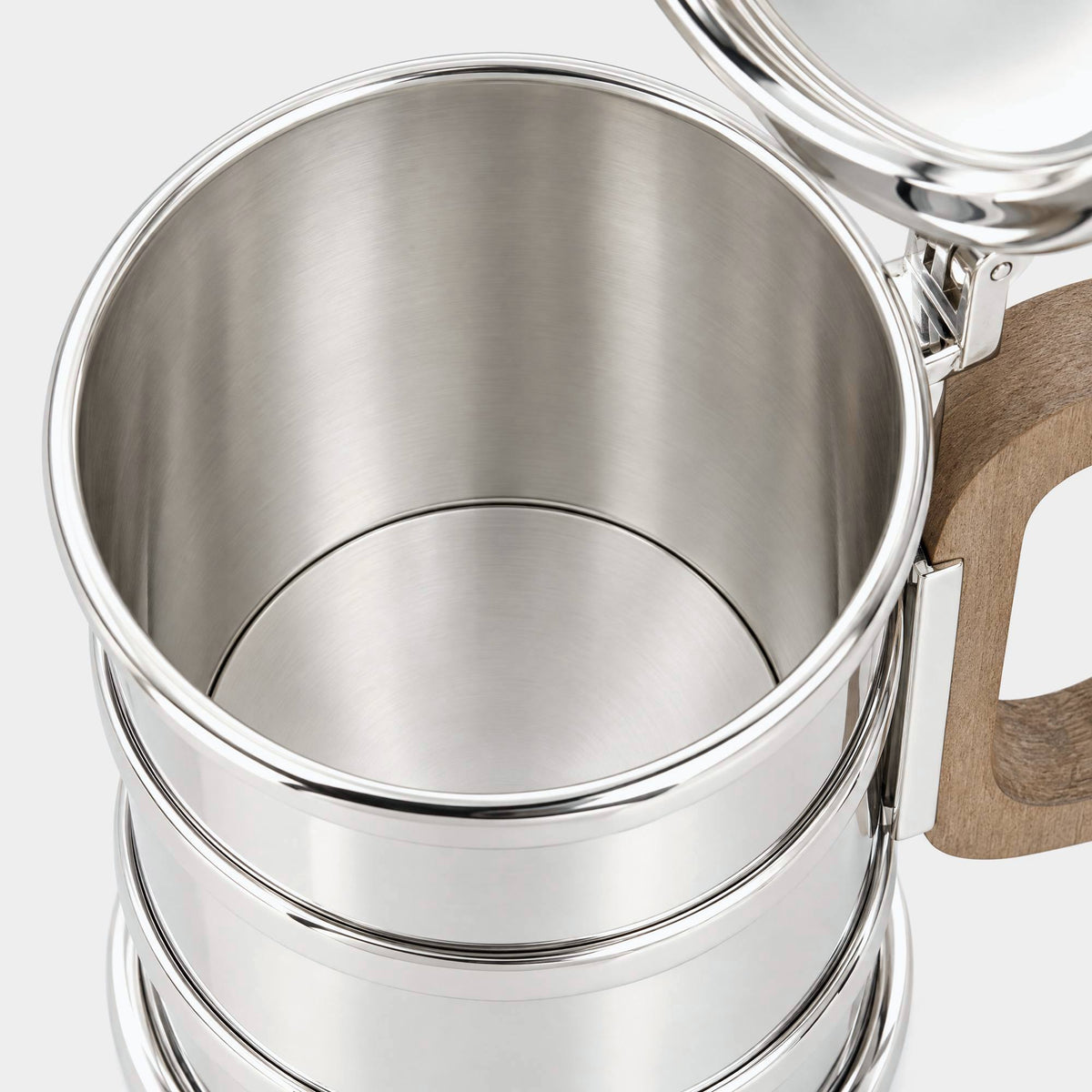 800er Silberhumpen mit Klappdeckel und Holzgriff - 1 Liter - Bild 3