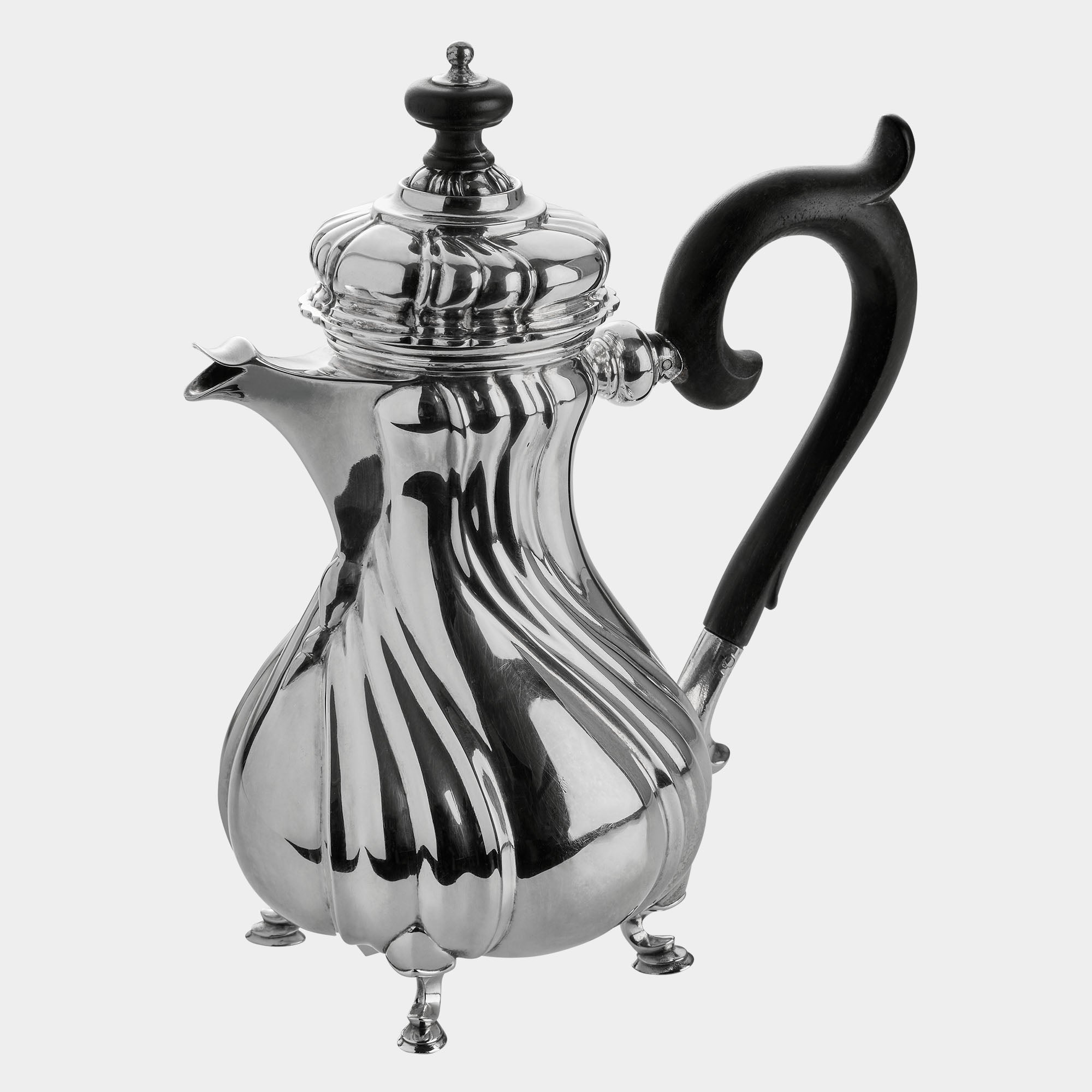 Kleine 800er Silber Kaffeekanne auf Füßen - Bild 1