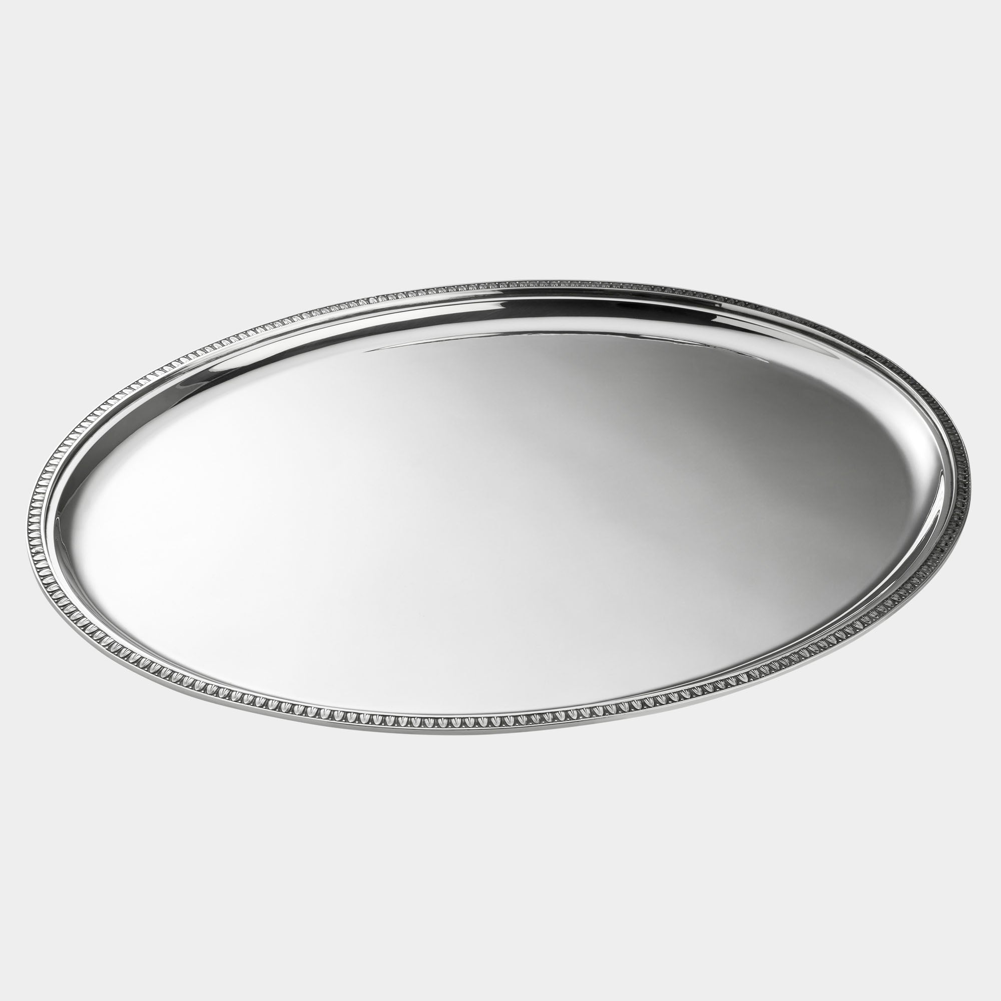 Ovales 800er Tablett - Palmettenrand - Bild 1