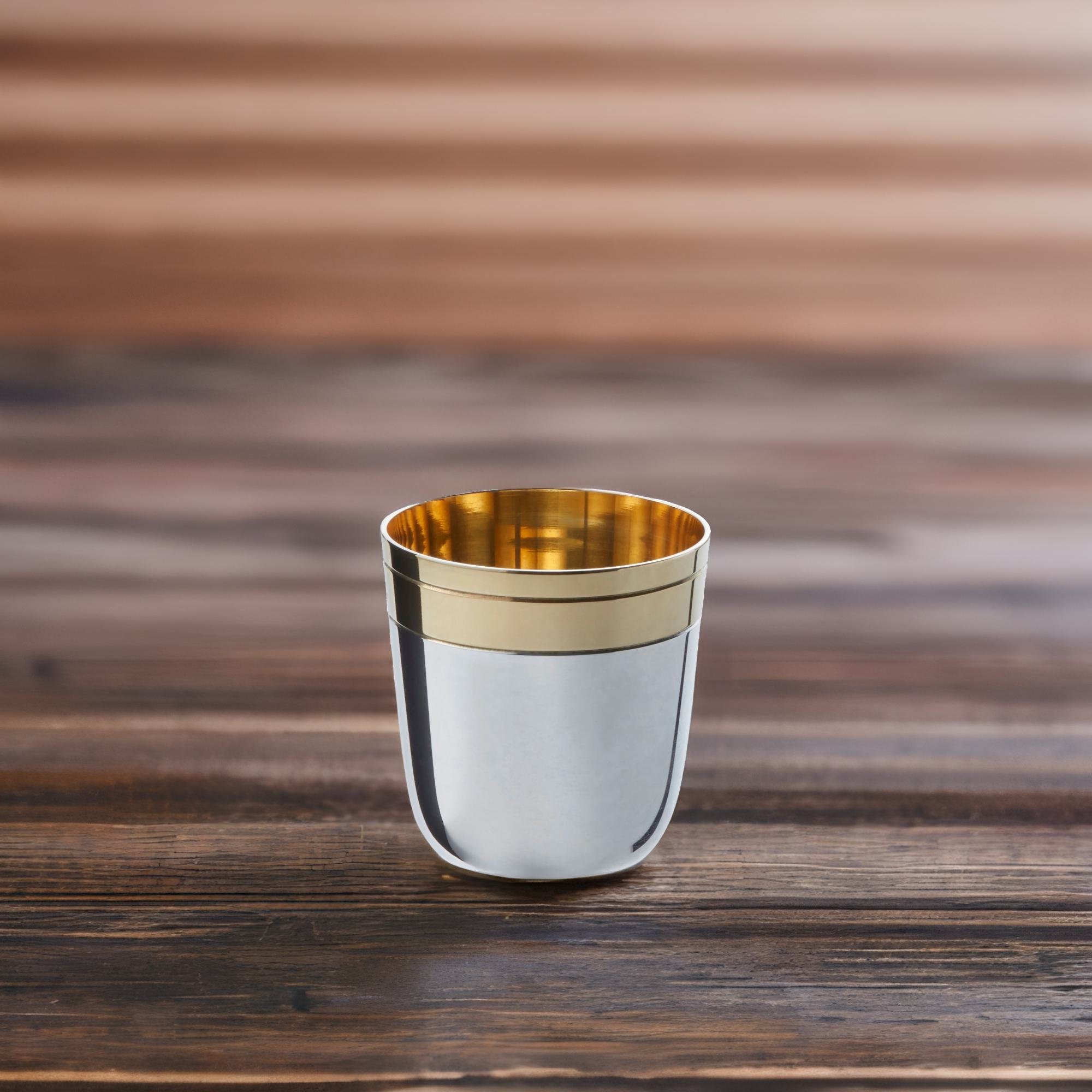 925er Echtsilber-Schnapsbecher mit Innenvergoldung - Bild 4