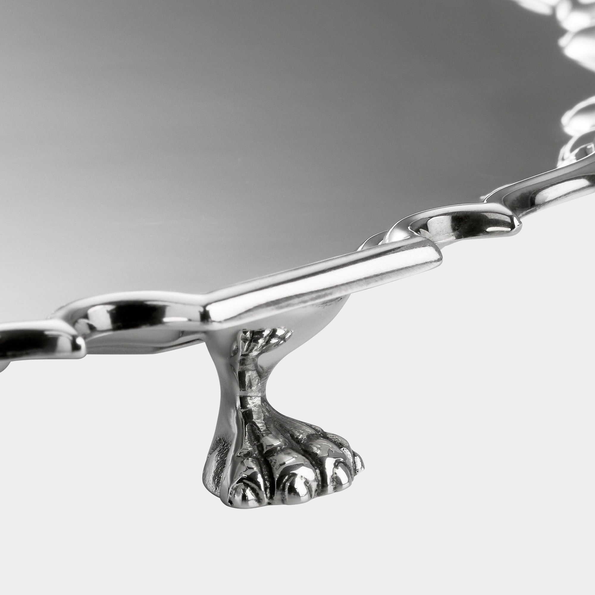 Englisches 925er Serviertablett auf Füßchen - Bild 2