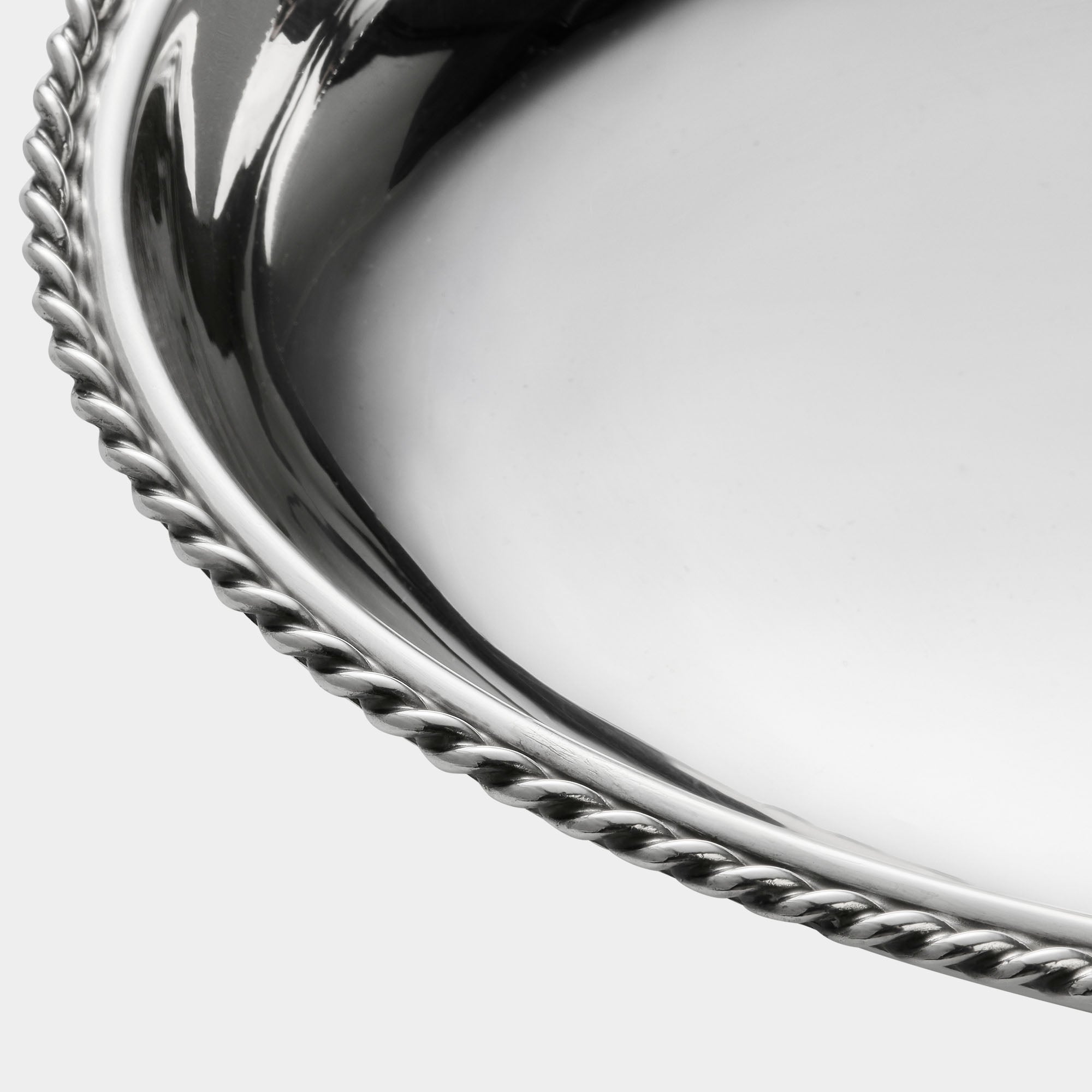 925er Silberschale mit aufgelegtem Kordelrand