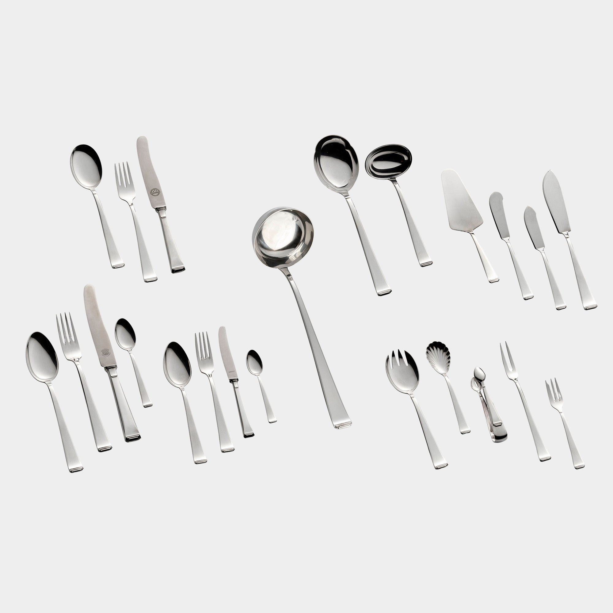 131-tlg. Besteckgarnitur 835er Silber - Art Deco Pyramide - Bild 1