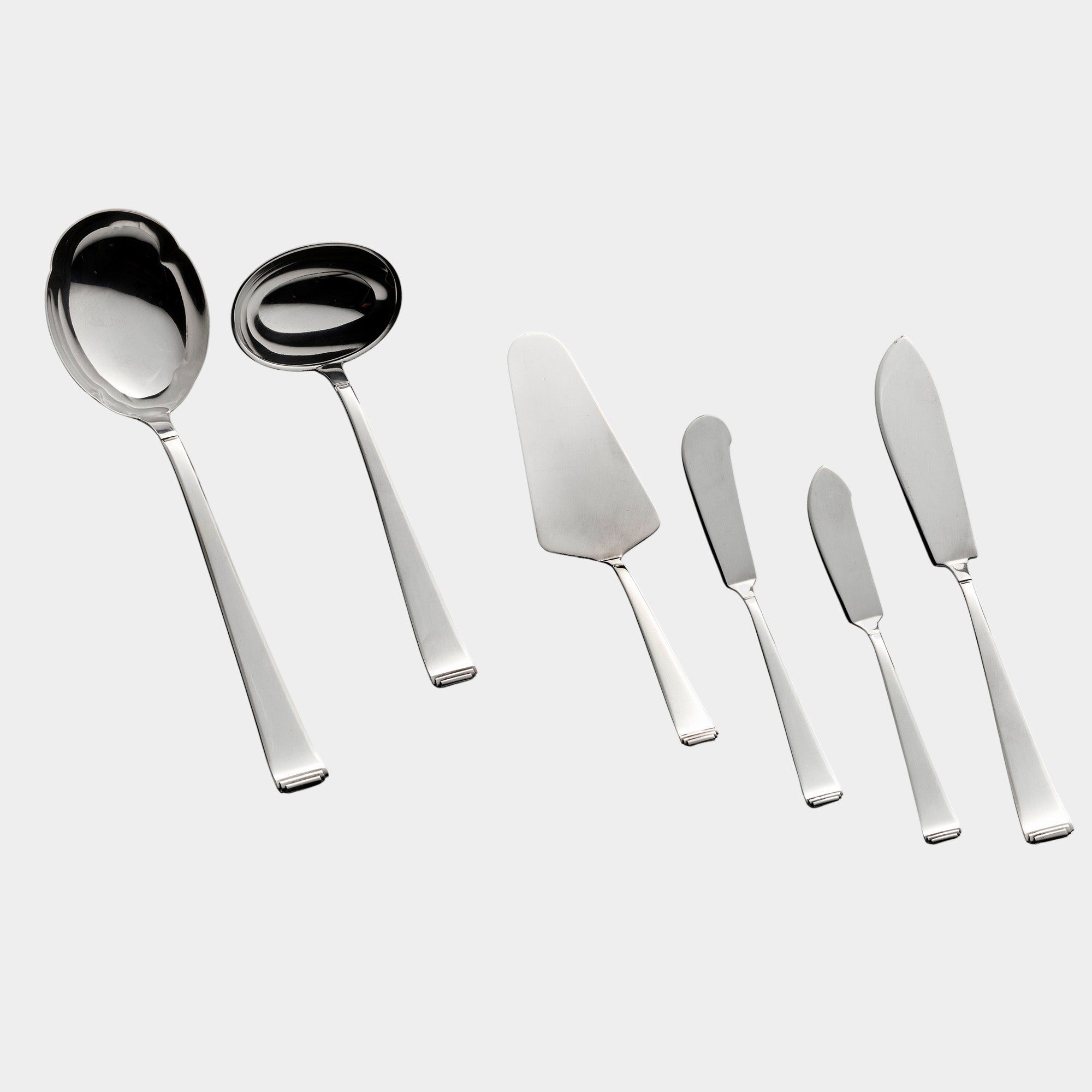 131-tlg. Besteckgarnitur 835er Silber - Art Deco Pyramide - Bild 3