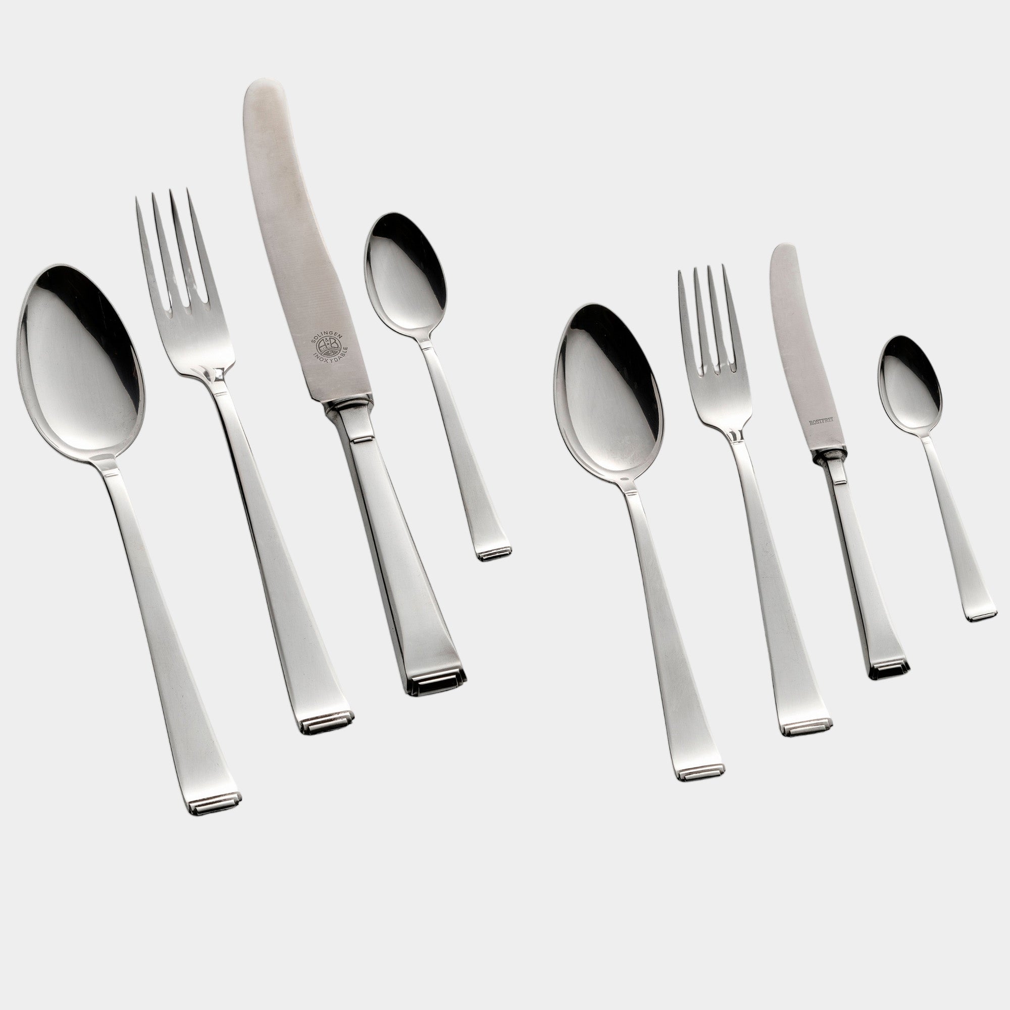 131-tlg. Besteckgarnitur 835er Silber - Art Deco Pyramide - Bild 2