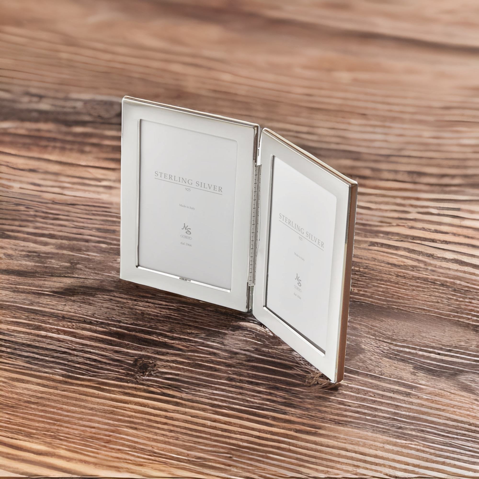 Doppelklapp-Bilderrahmen aus 925er Echtsilber - verschiedene Größen - Bild 4