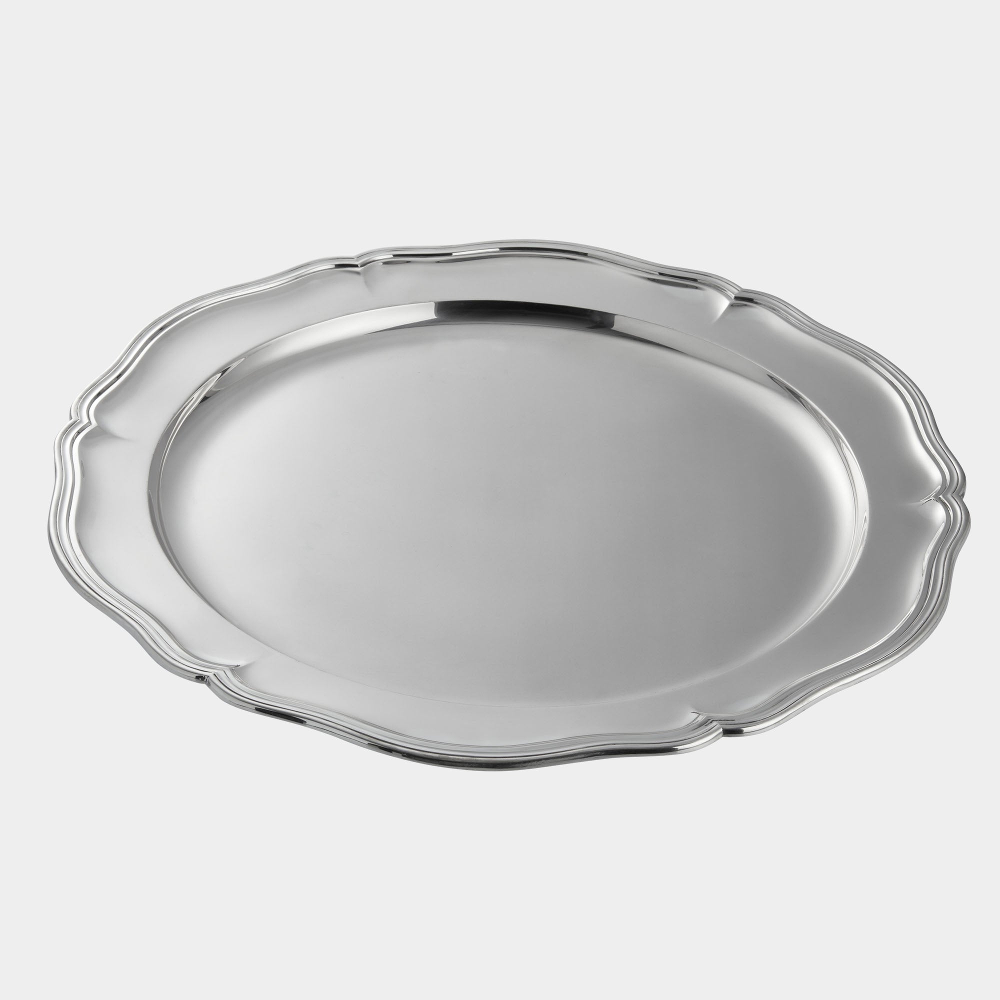 Runder Silberteller Chippendale aus 800er Silber - Bild 1