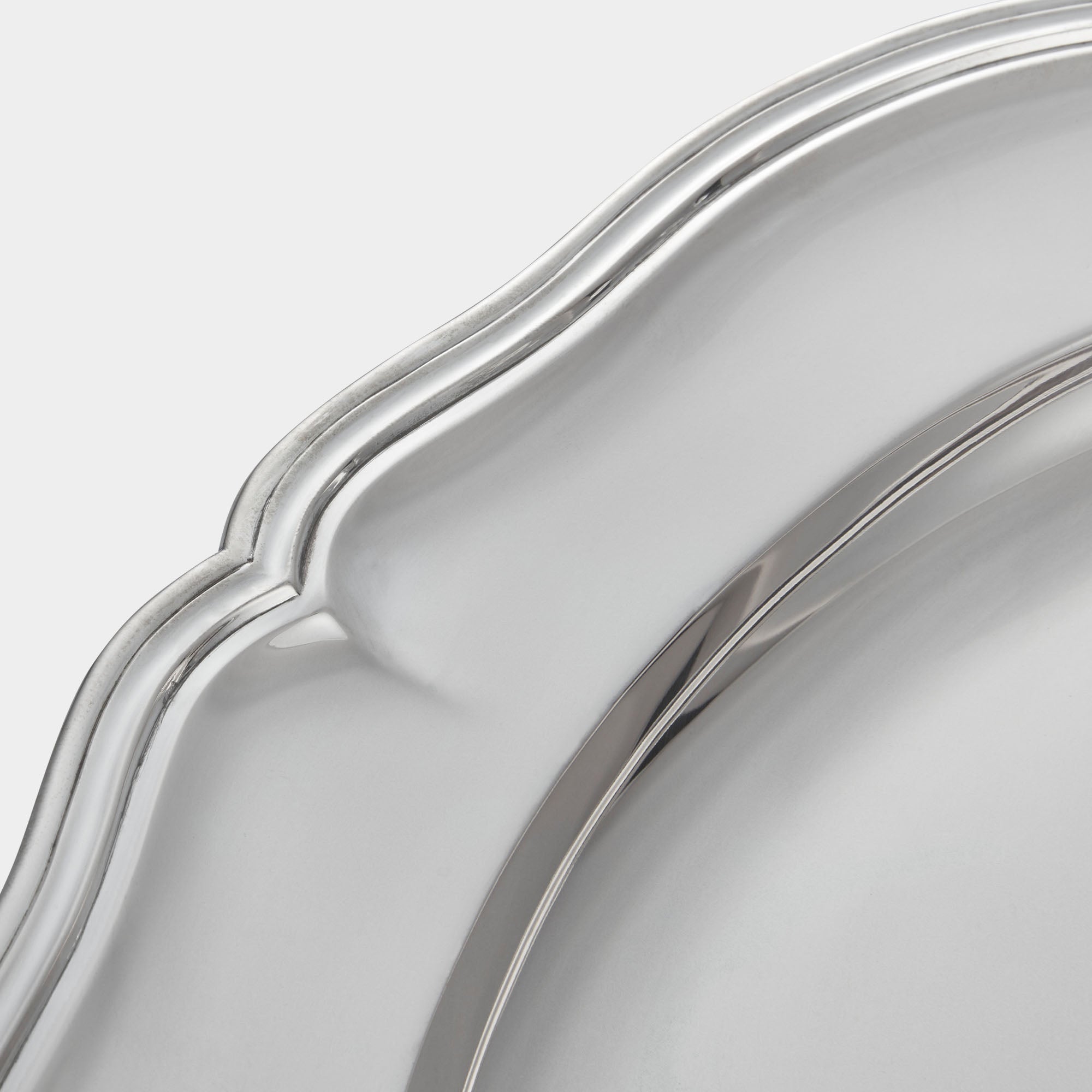 Runder Silberteller Chippendale aus 800er Silber - Bild 3