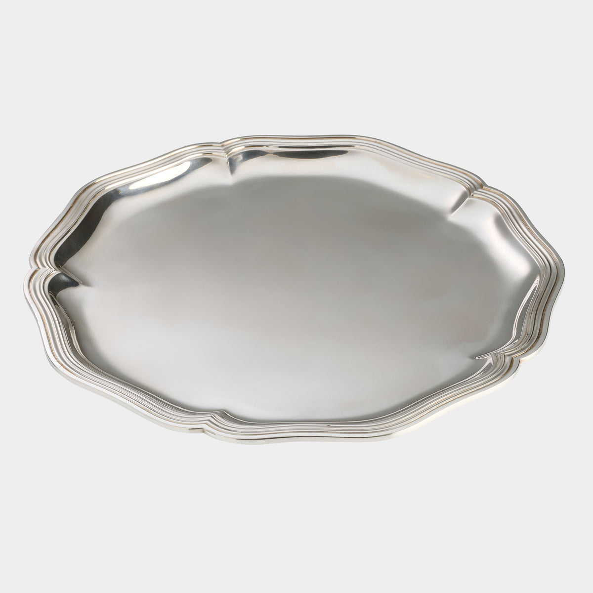 Chippendale-Tablett 27 cm 800er Silber