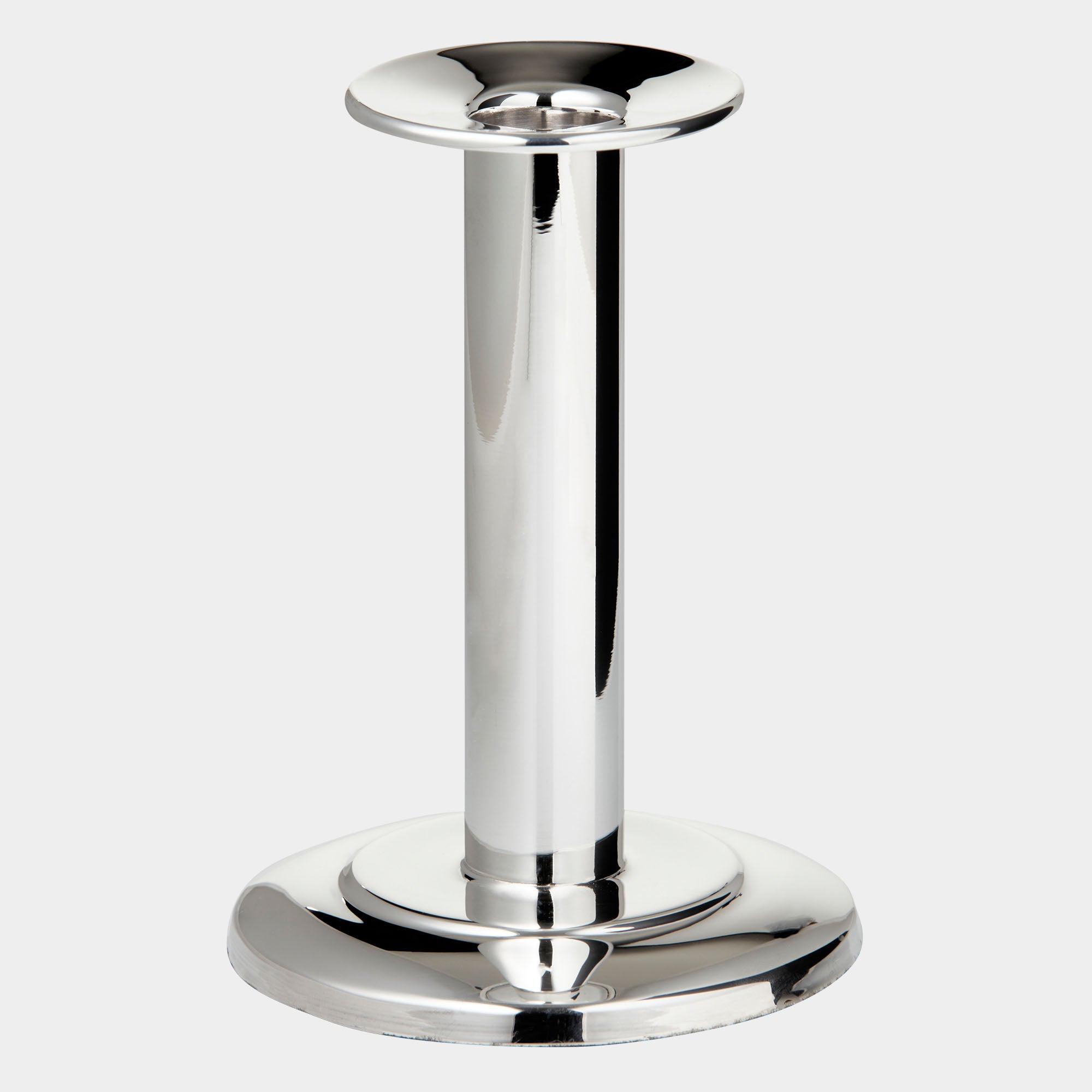 Eleganter Silberleuchter mit glatter Säule - 12 cm Höhe - Bild 1