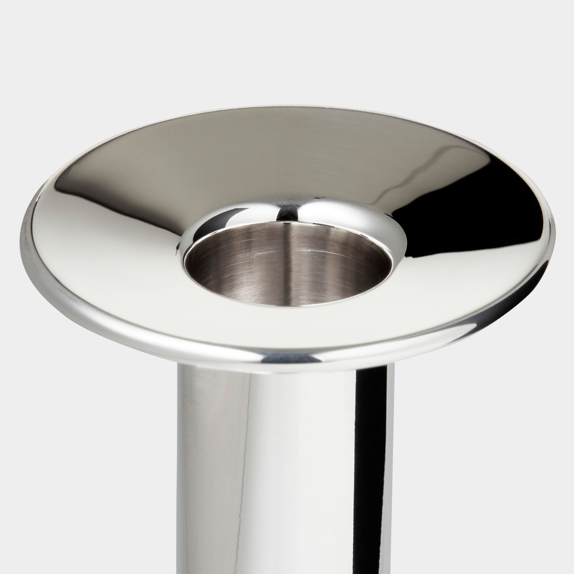 Eleganter Silberleuchter mit glatter Säule - 12 cm Höhe - Bild 2