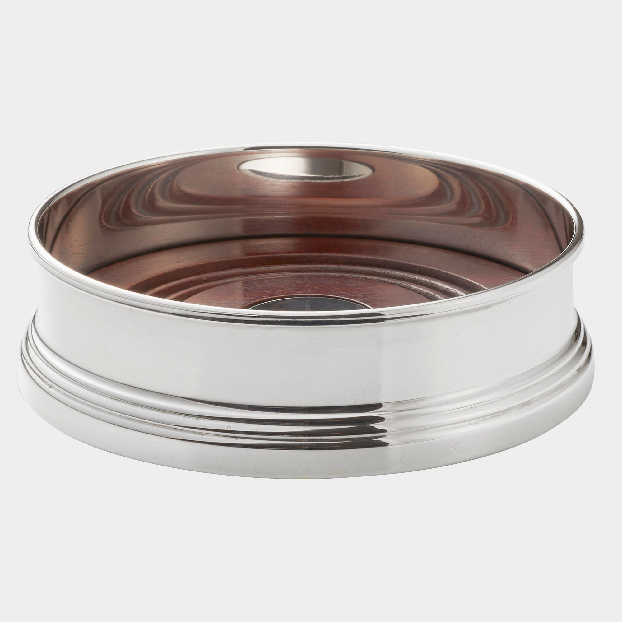 Eleganter Flaschenständer aus 925er Echtsilber mit Holzboden - Bild 1