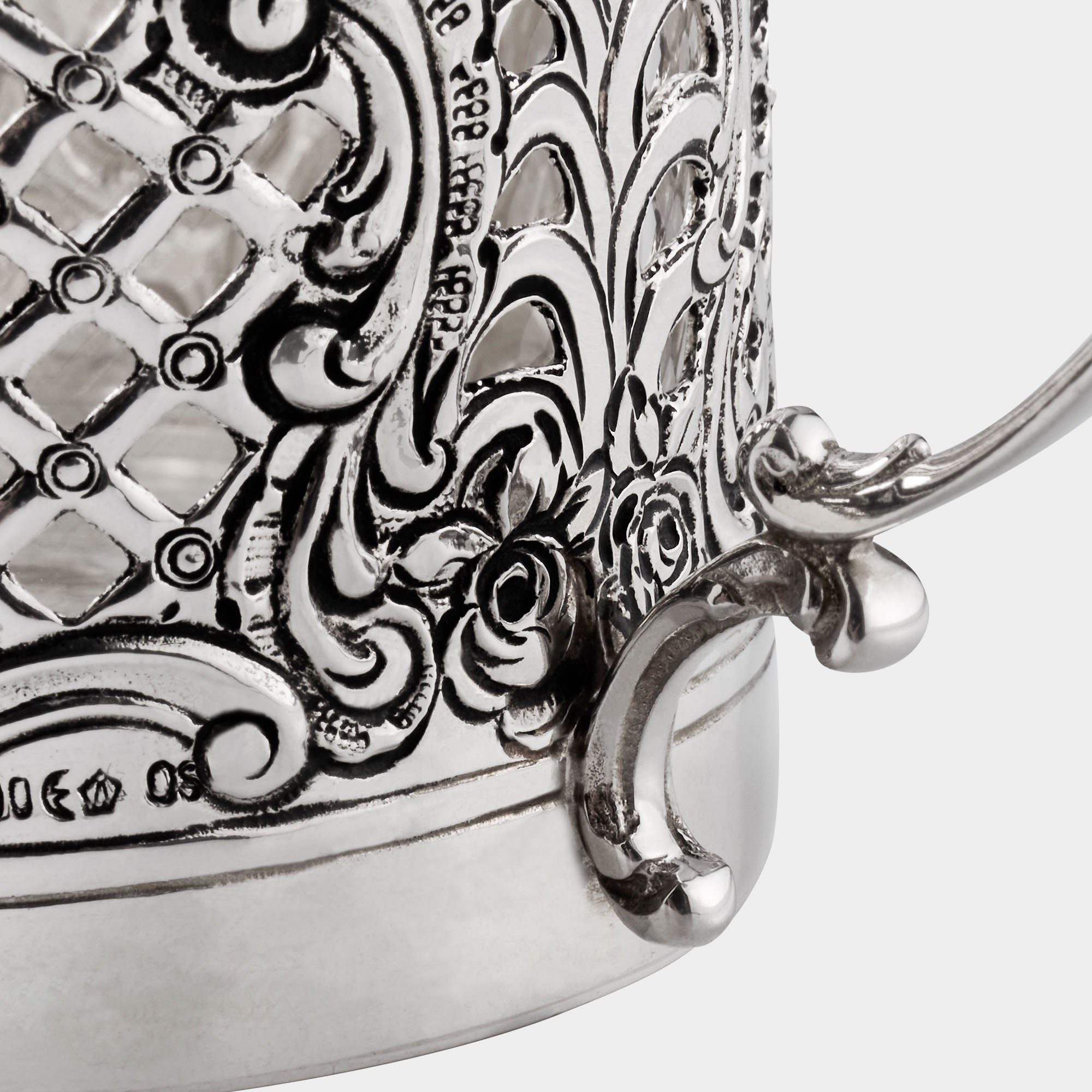 2 stilvolle Teeglashalter aus 800er Silber - Bild 4