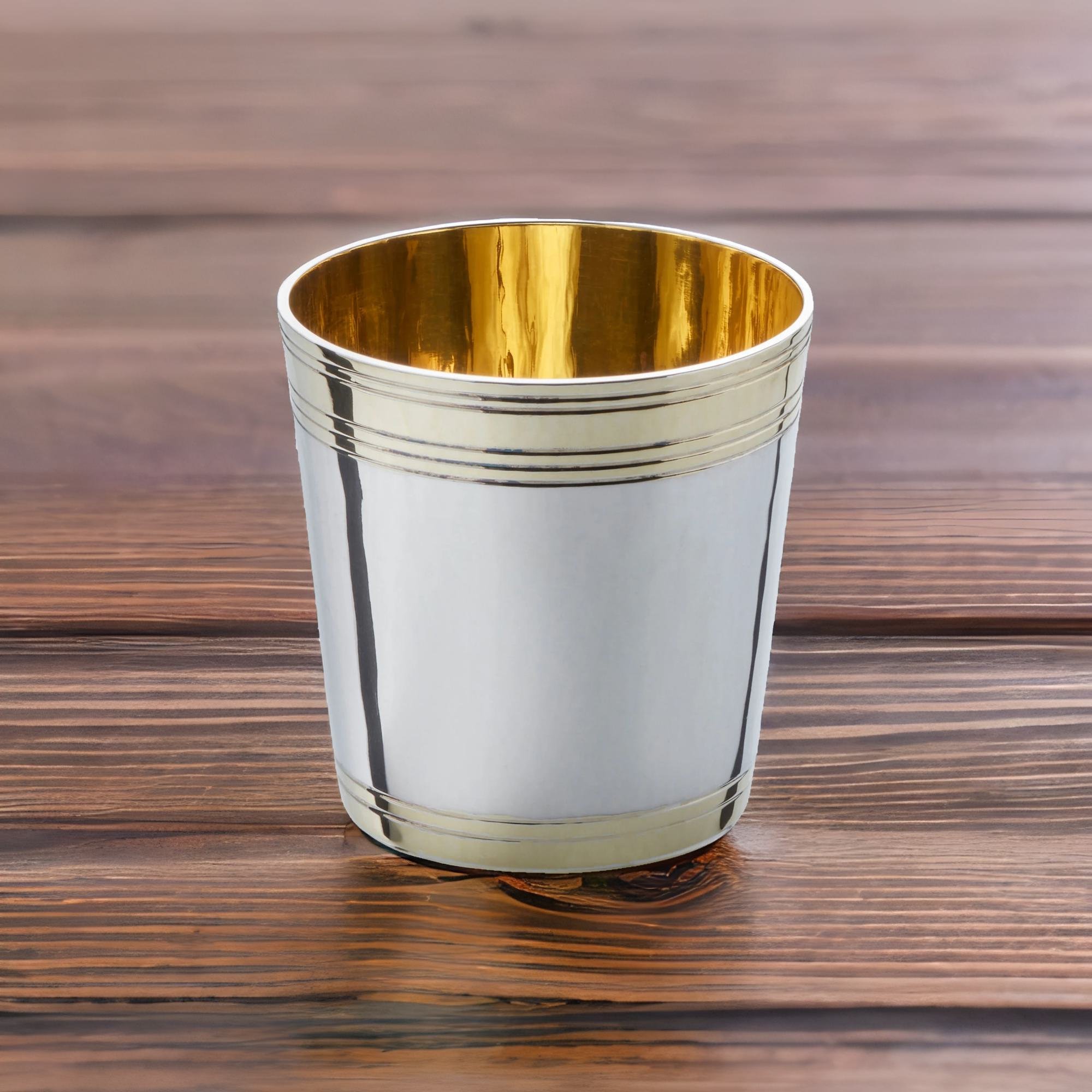 Luxus Silberbecher mit Randvergoldung - Handgefertigt - Bild 4