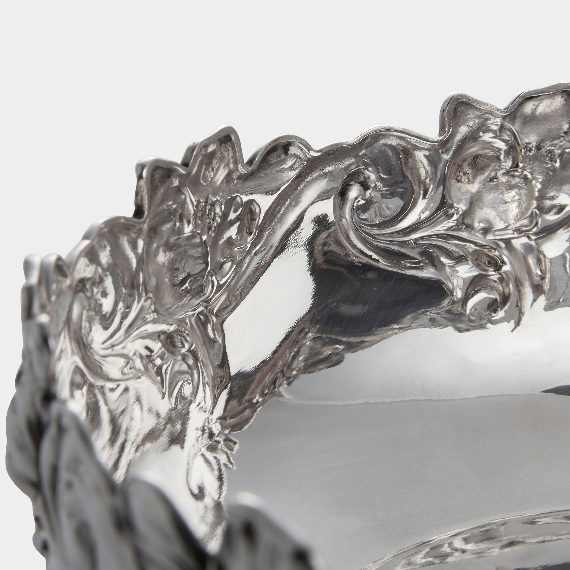 Florale Jugendstil-Schale aus 800er Silber - Bild 3