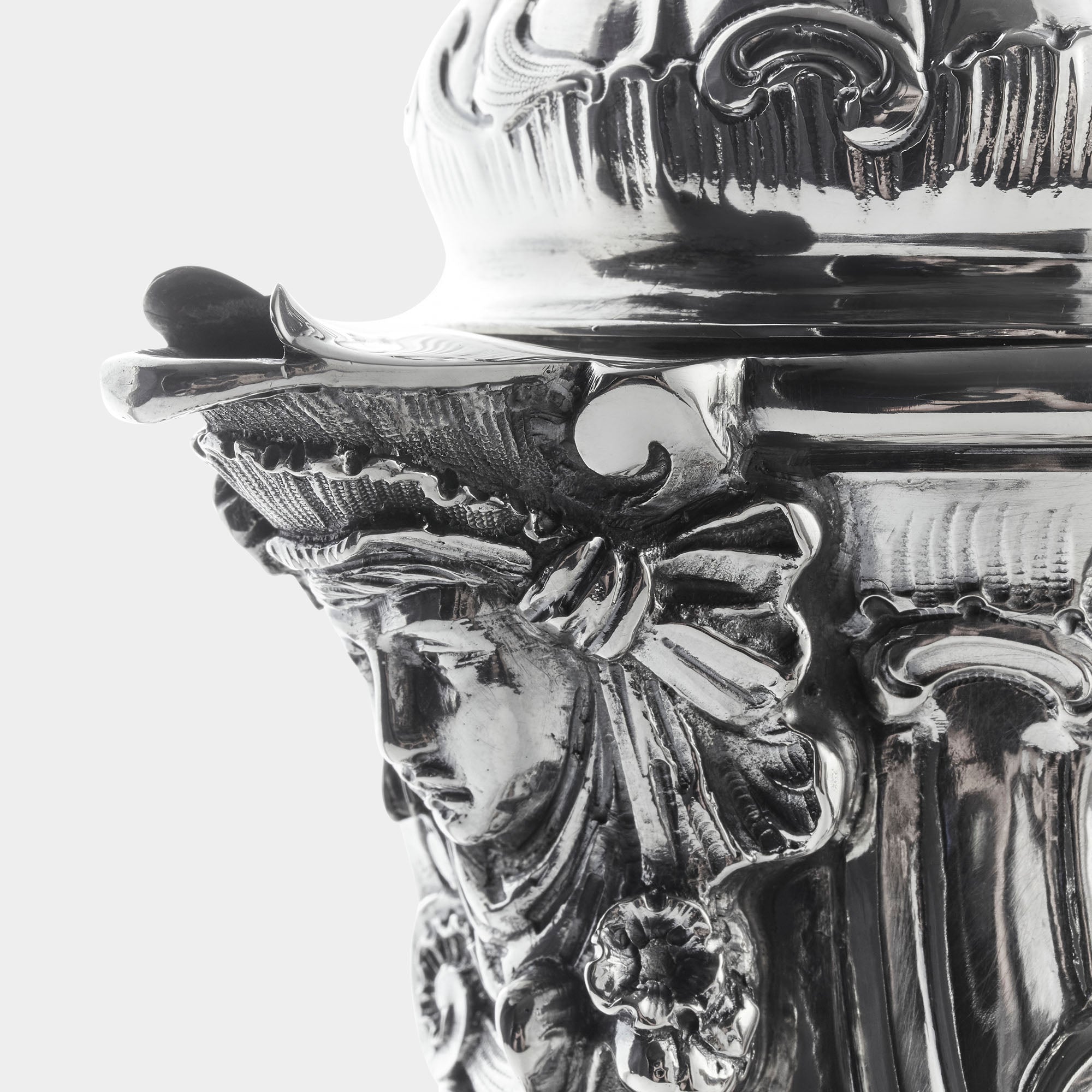 Seltene Kakaokanne - 800er Silber - Schleissner - 29,0 cm Höhe - Bild 2