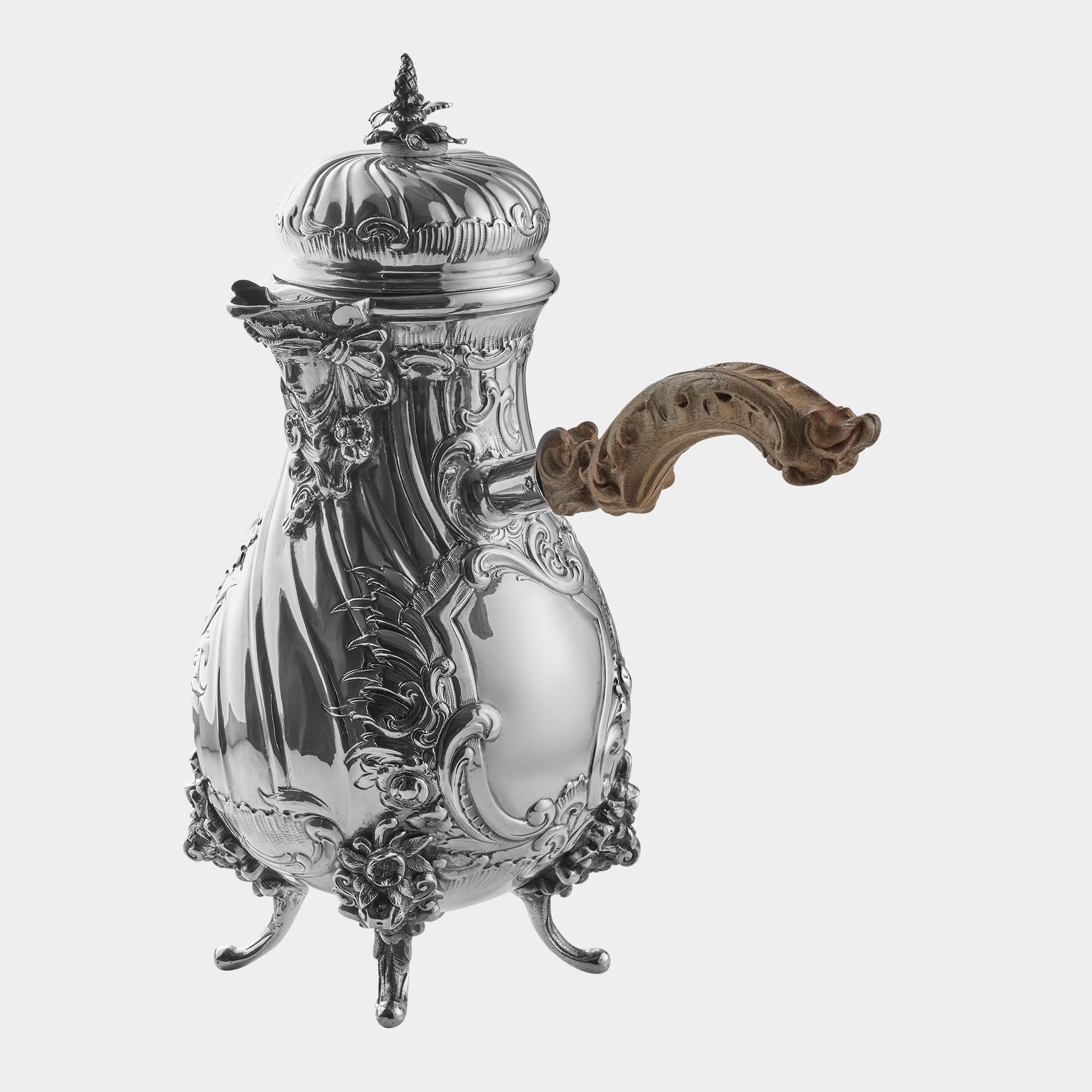 Seltene Kakaokanne - 800er Silber - Schleissner - 29,0 cm Höhe - Bild 1