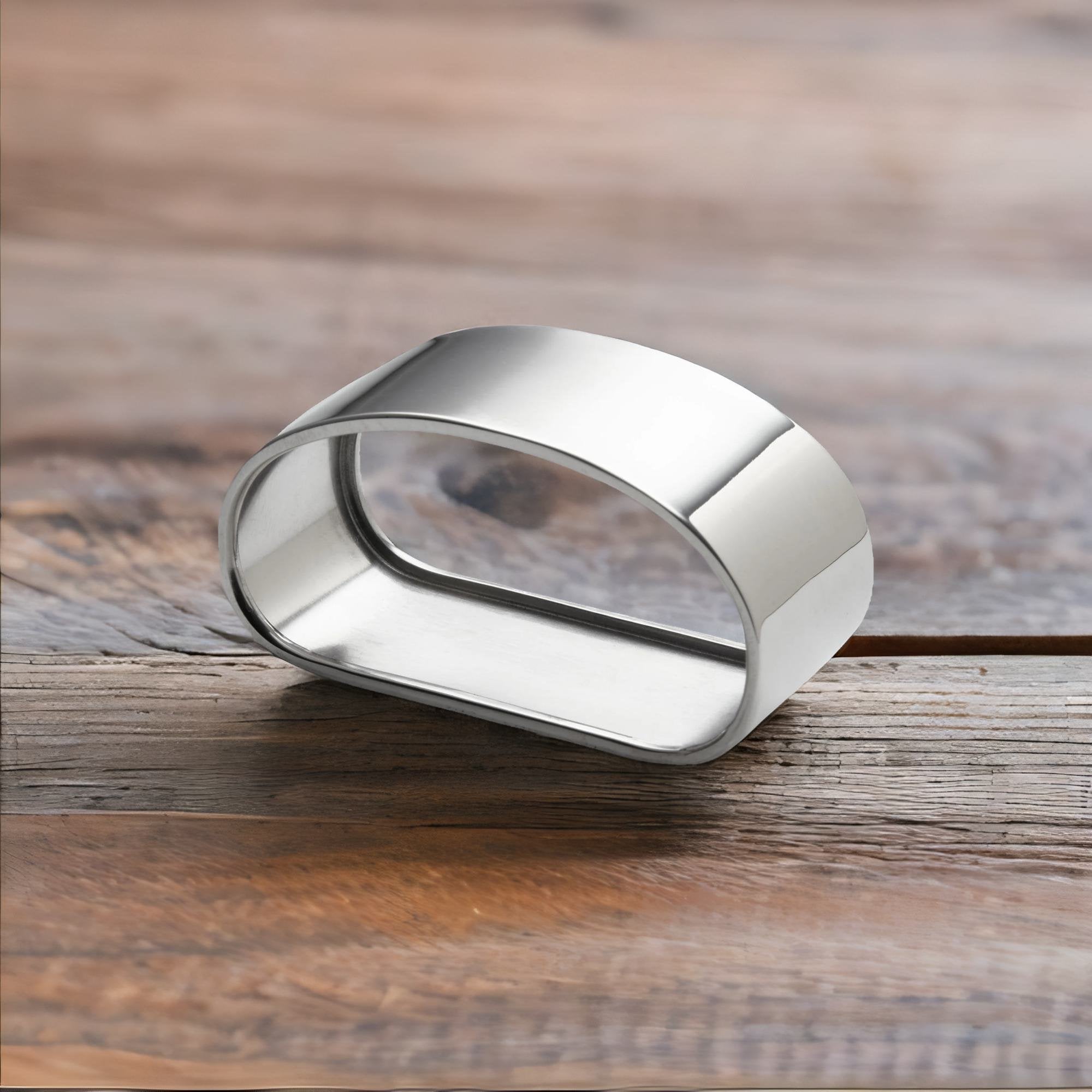 Italienischer 925er Echtsilber-Serviettenring in Oval - Bild 4