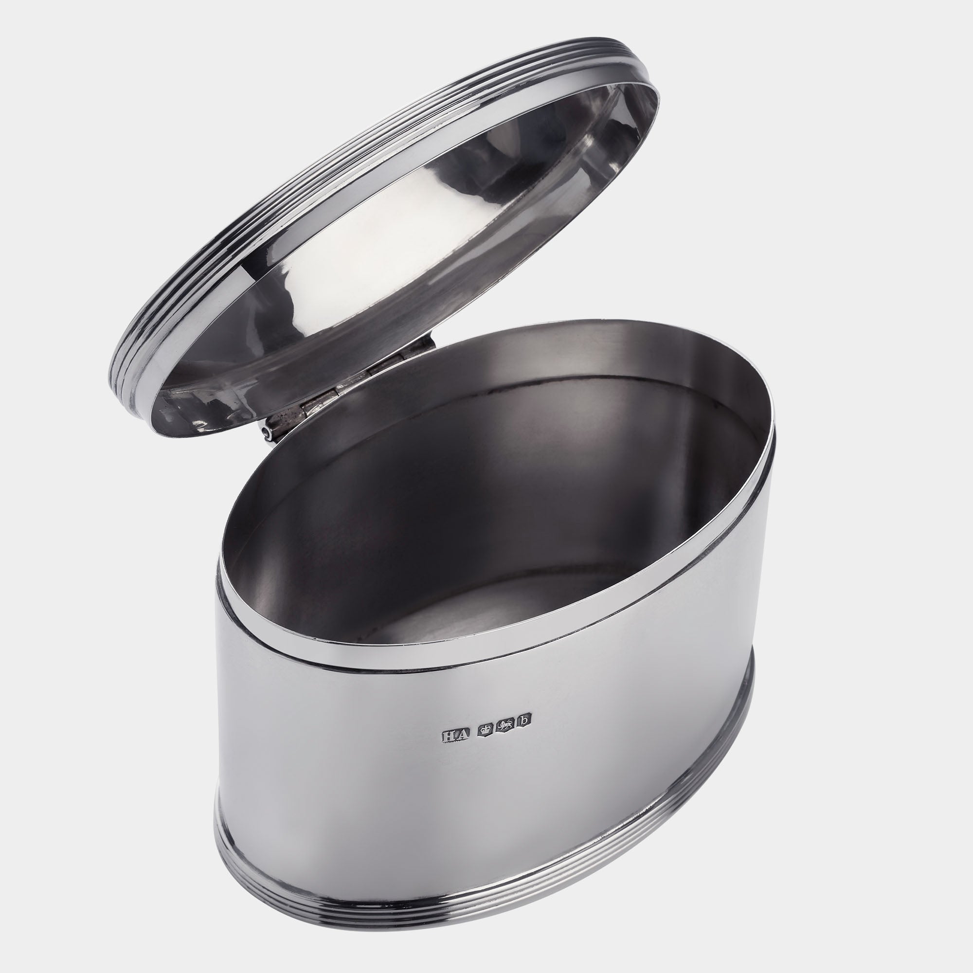 Englische 925er ovale Silberdose - Bild 2