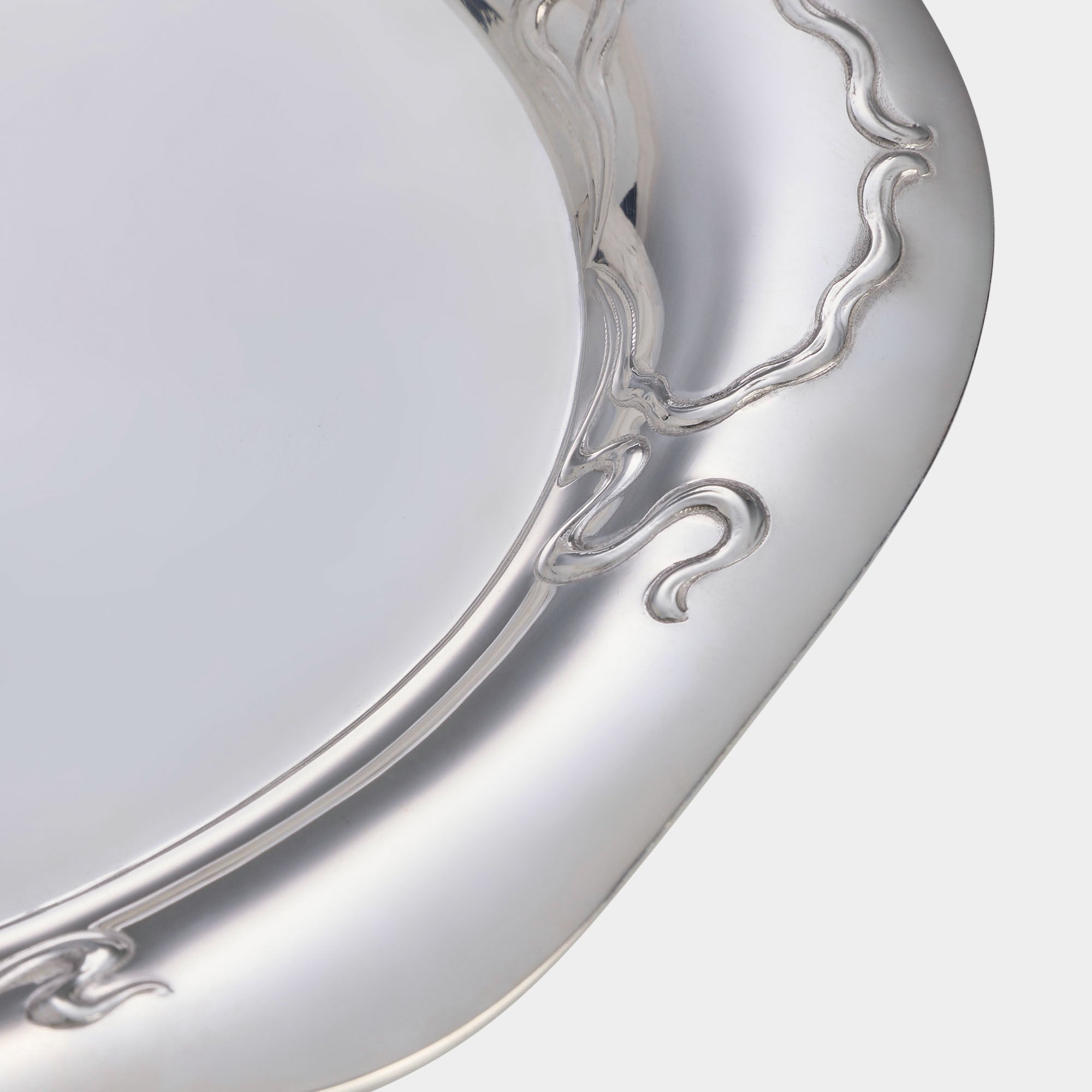Ovales Jugendstil-Tablett 800er Silber mit Monogramm „LG“ - Bild 3