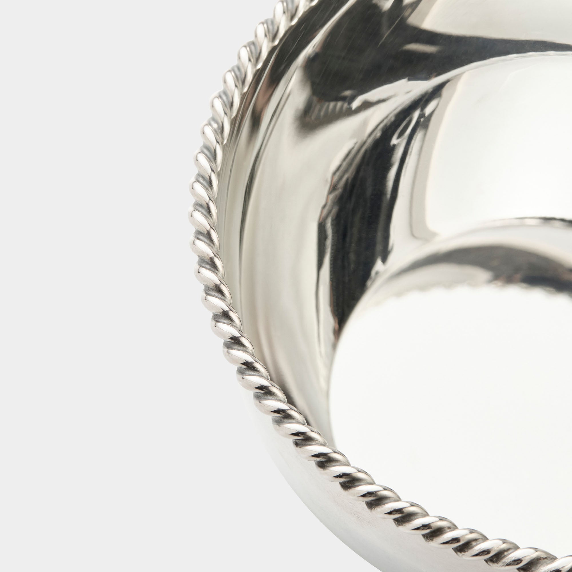 Runde 925er Silberschale mit aufgelegtem Kordelrand - Bild 2