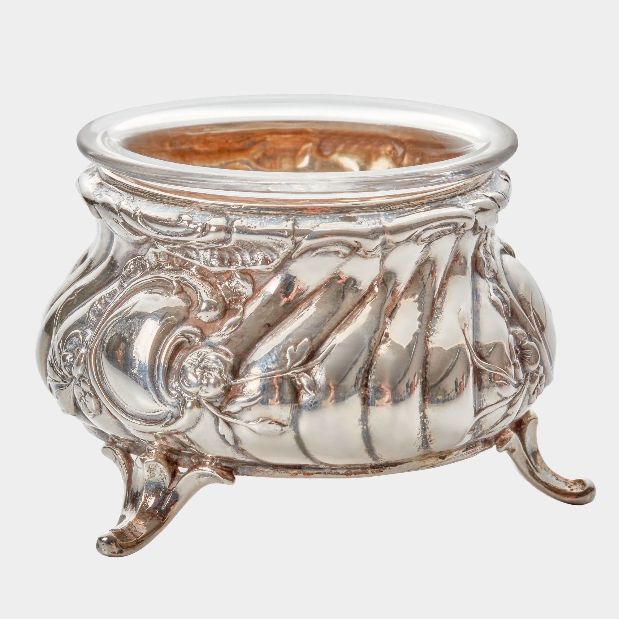 Salzgefäße mit Glaseinsatz (4 Stück) aus 800er Echtsilber von Koch & Bergfeld - Bild 2