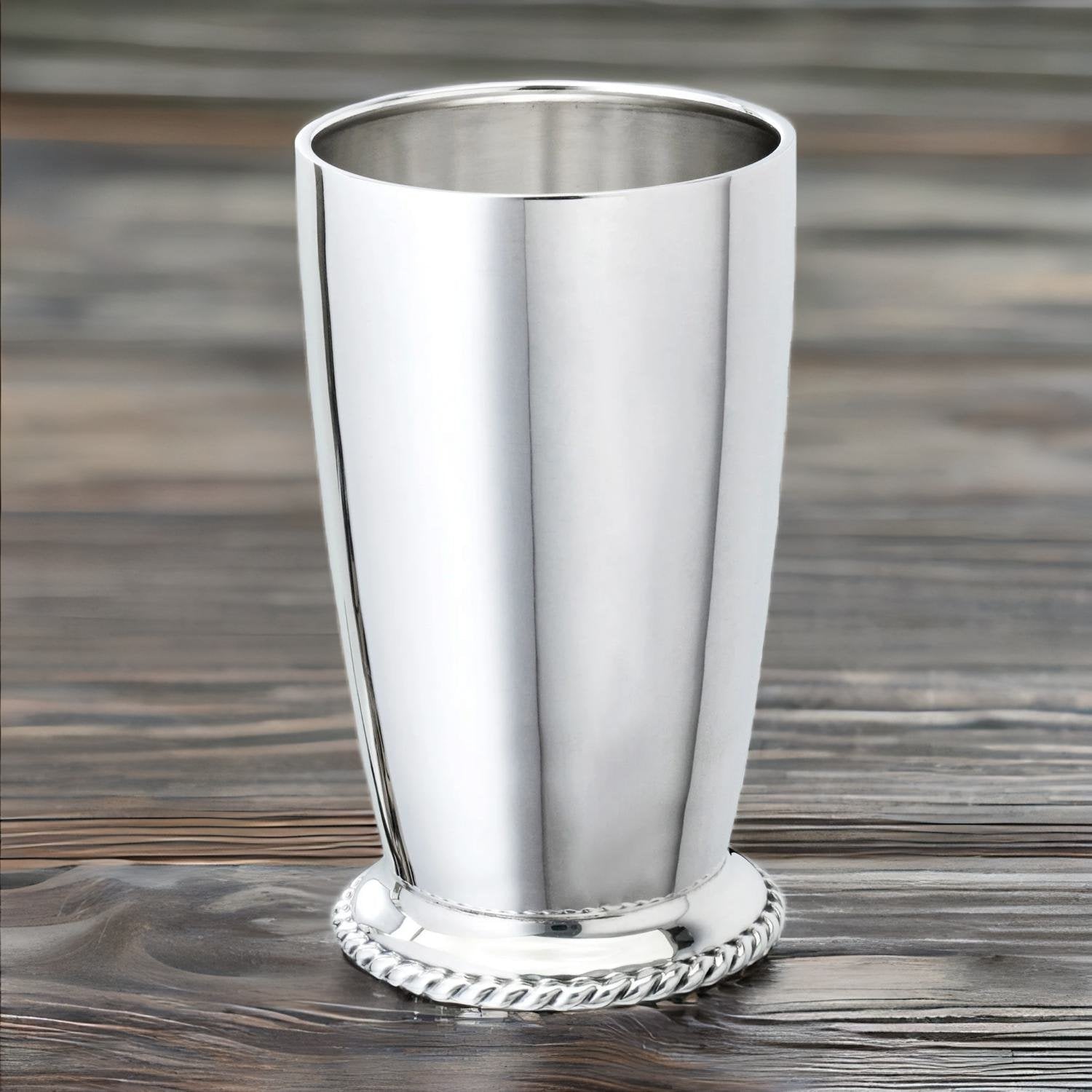 Edler Grimminger Silberbecher mit aufgelötetem Kordelrand - Bild 4