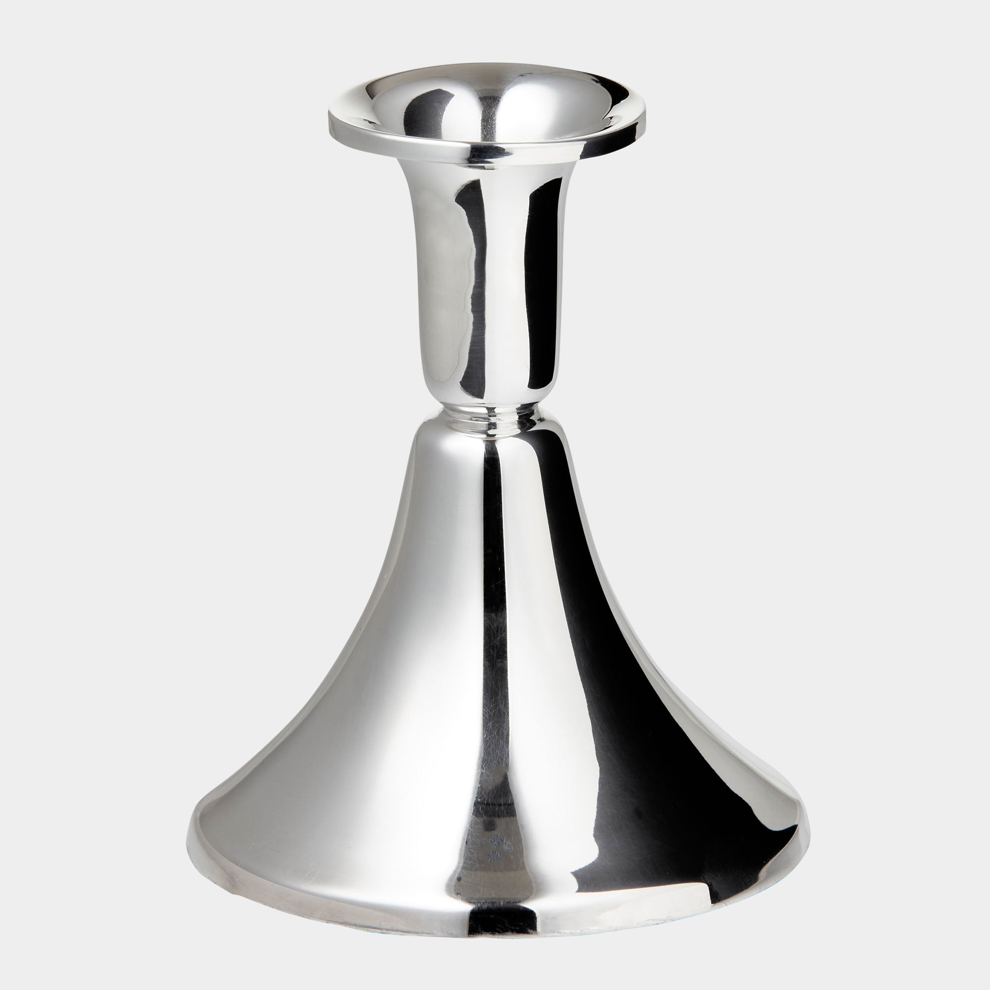 Italienischer Design-Leuchter aus 925er Silber mit Filzschutz - 10cm Höhe - Bild 1