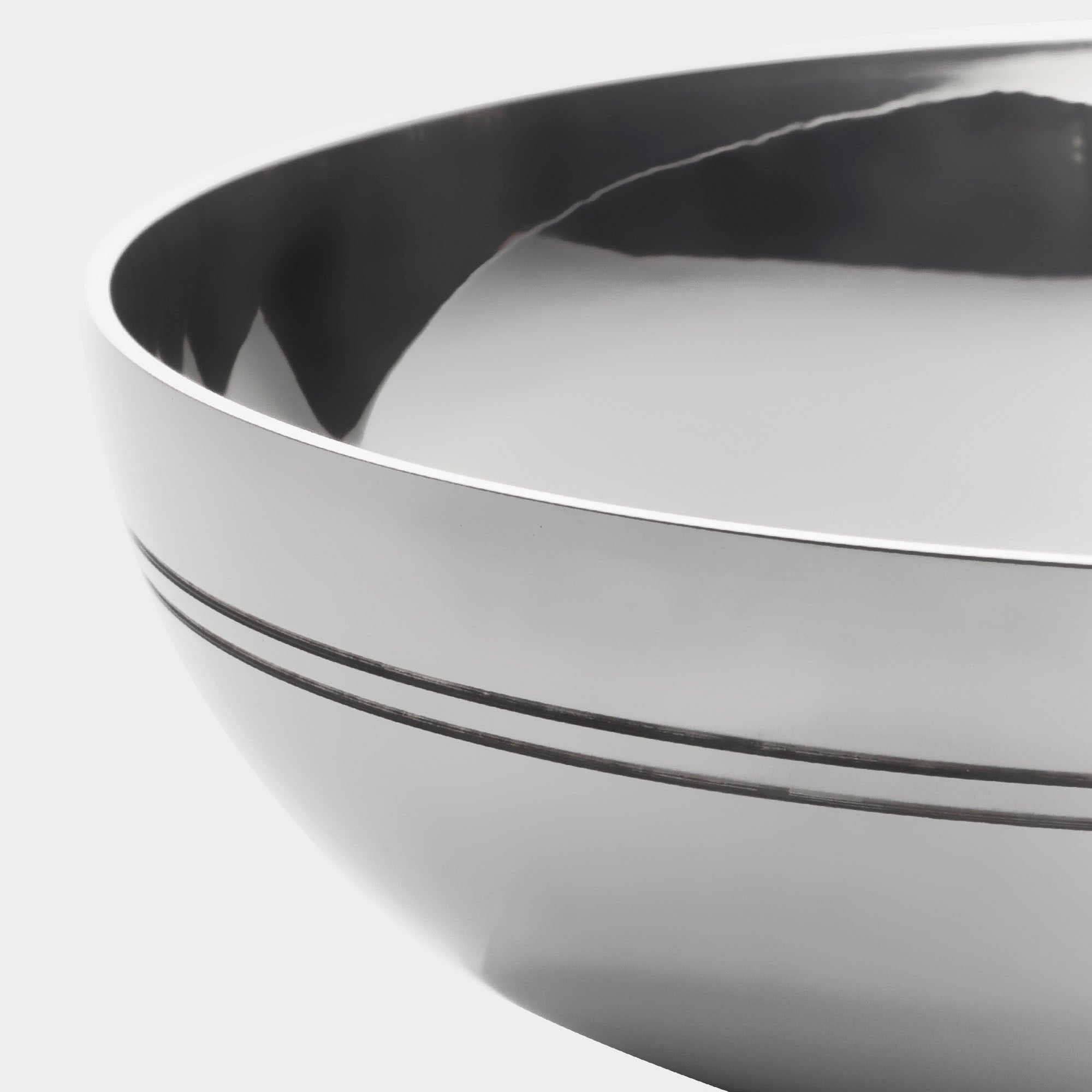 Silberschale mit gravierter Doppelrille - Bild 2