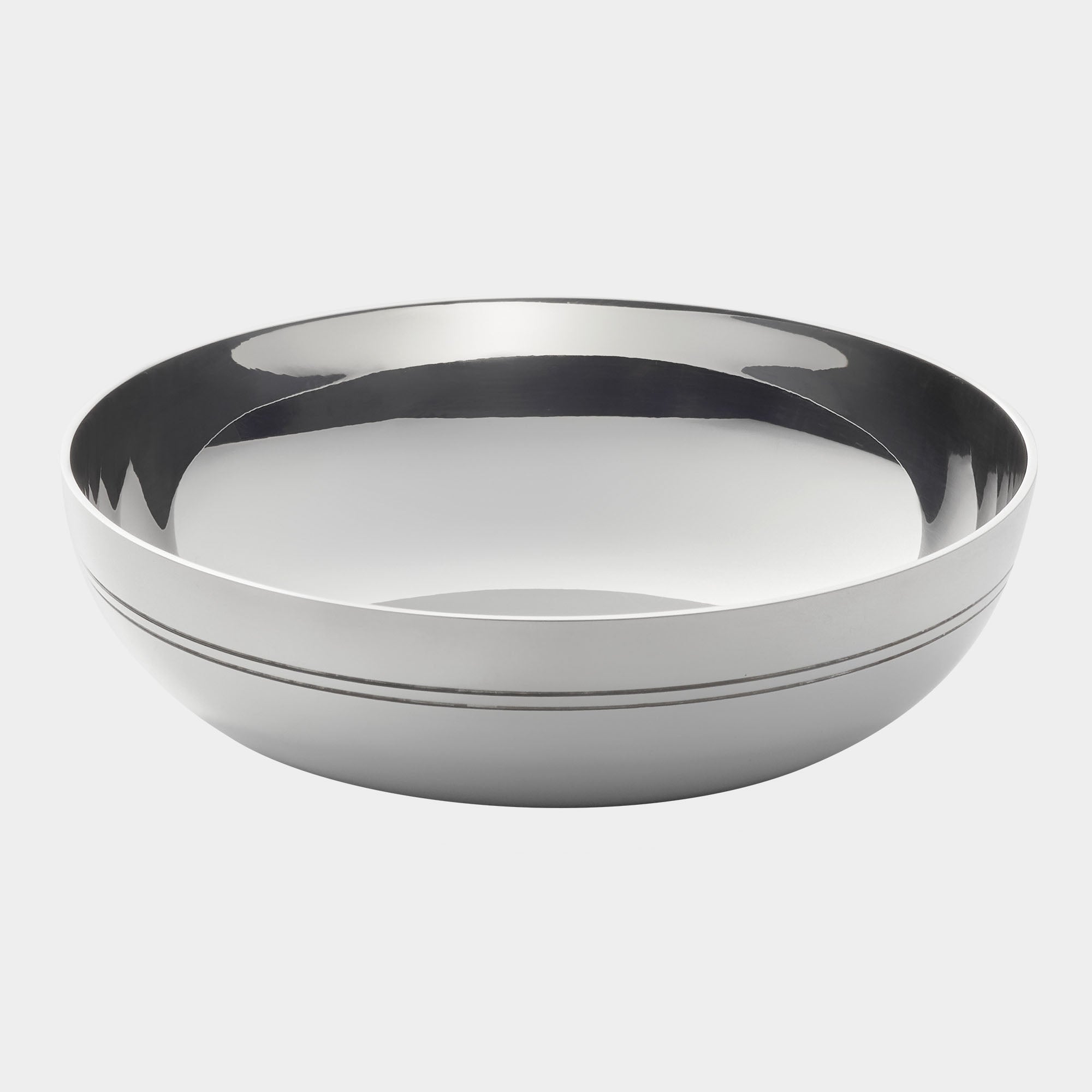 Silberschale mit gravierter Doppelrille - Bild 1