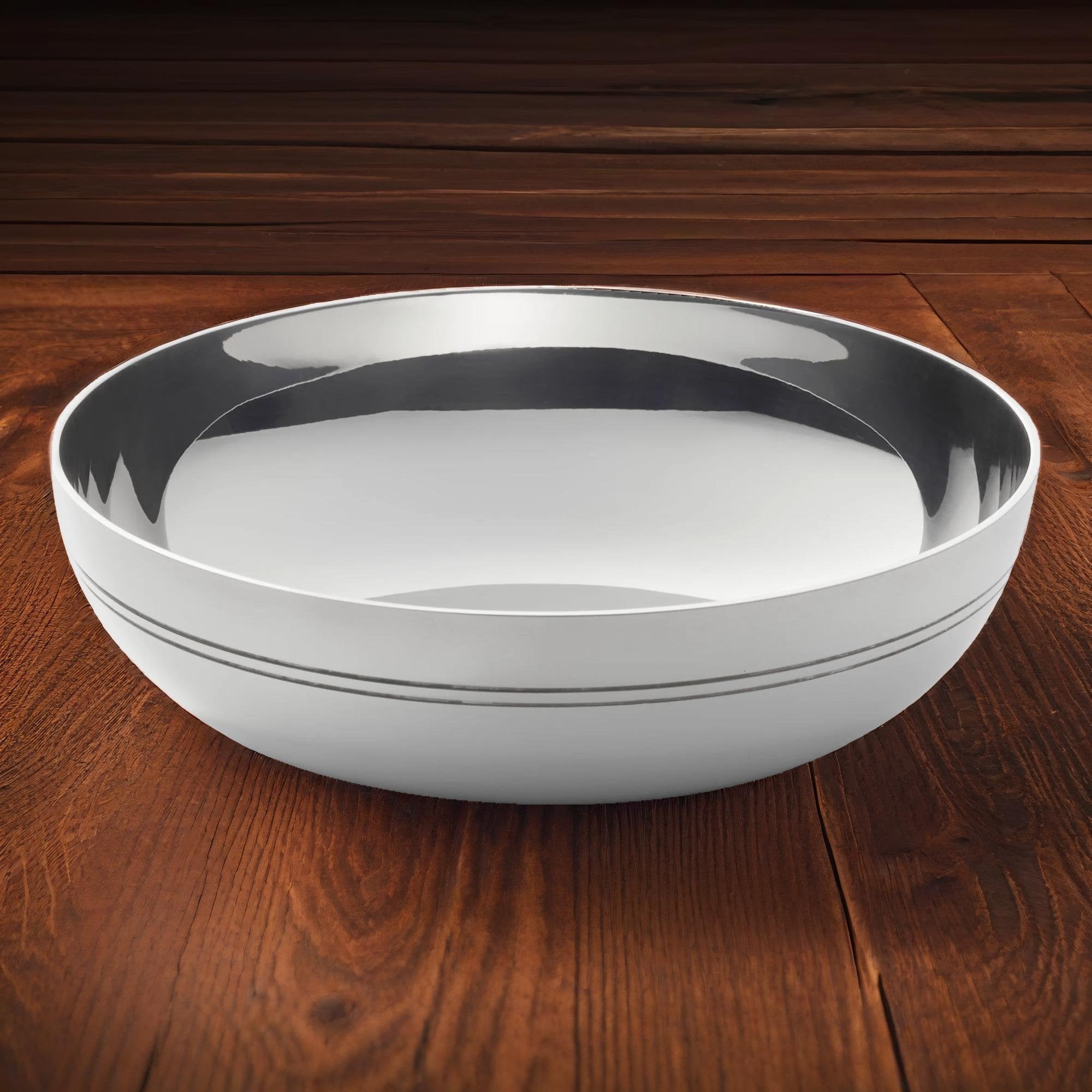 Silberschale mit gravierter Doppelrille - Bild 4