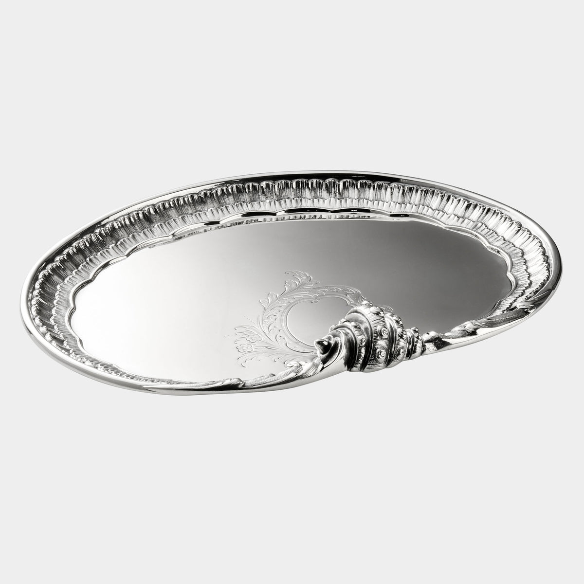 Silbertablett 800er Muschelform 481g