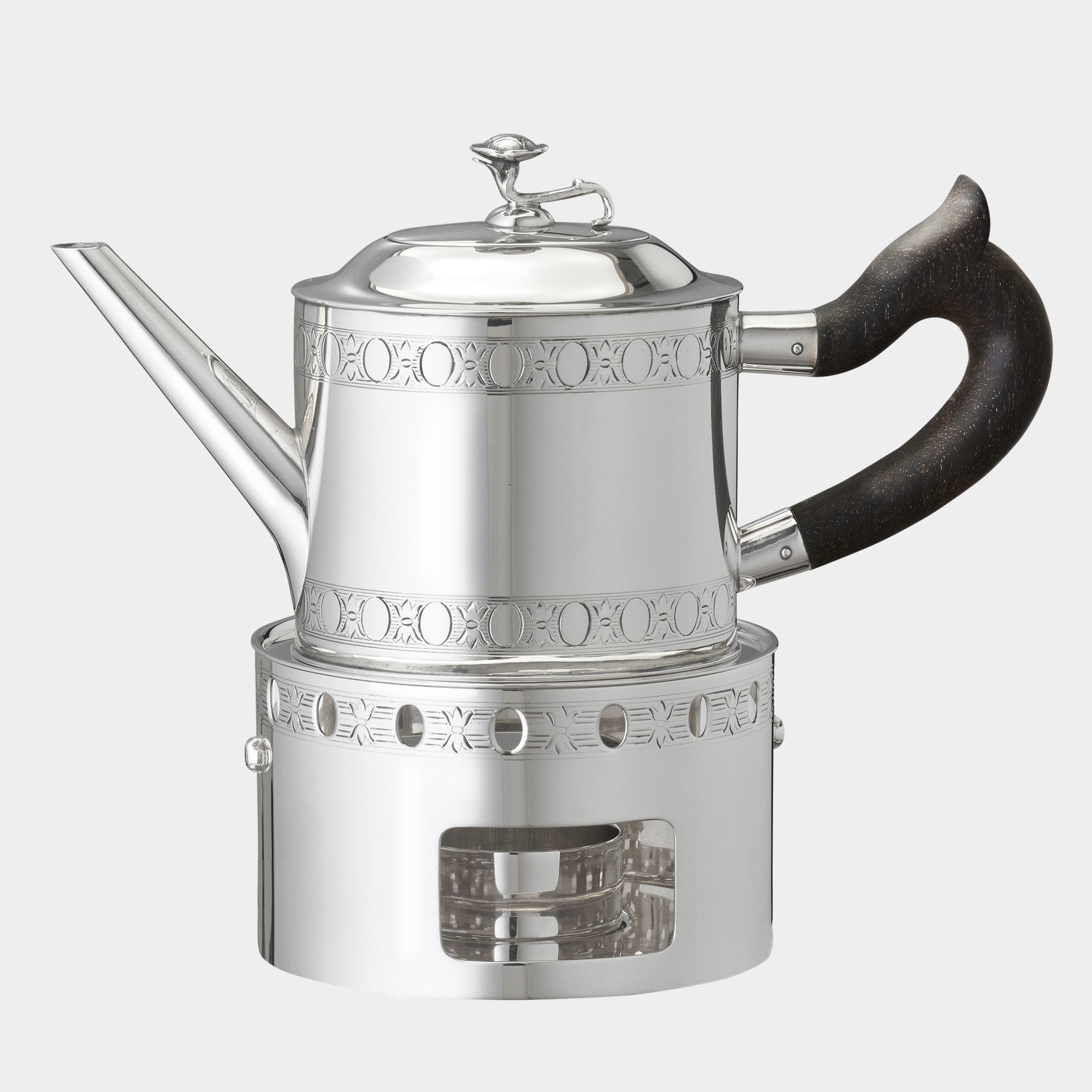 Teekännchen auf Stövchen in 925er Echtsilber - Bild 1