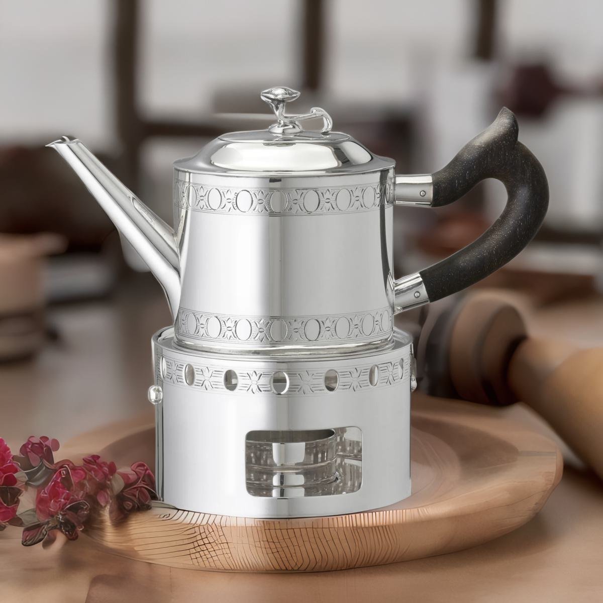 Teekännchen auf Stövchen in 925er Echtsilber - Bild 5