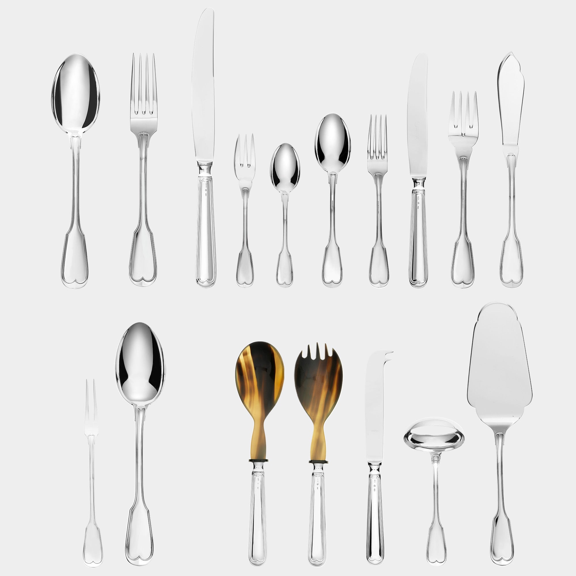 129-tlg. Silberbesteck-Garnitur - Modell Augsburger Faden - Bild 1