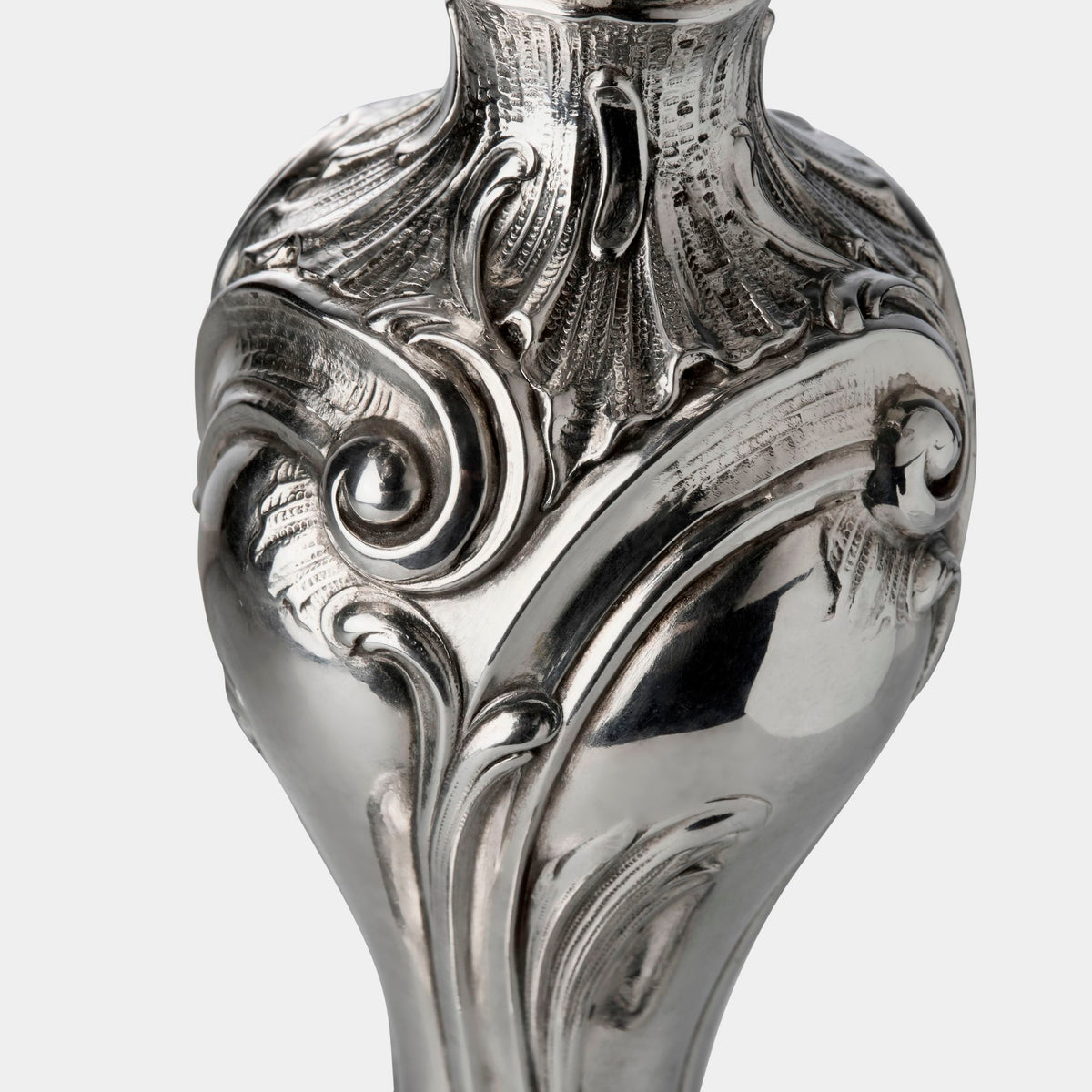 6-flammige 800er Silber-Girandole im Rokokodesign - Bild 5