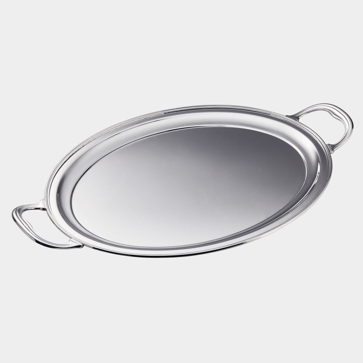 Rillenrand-Tablett aus 800er Silber