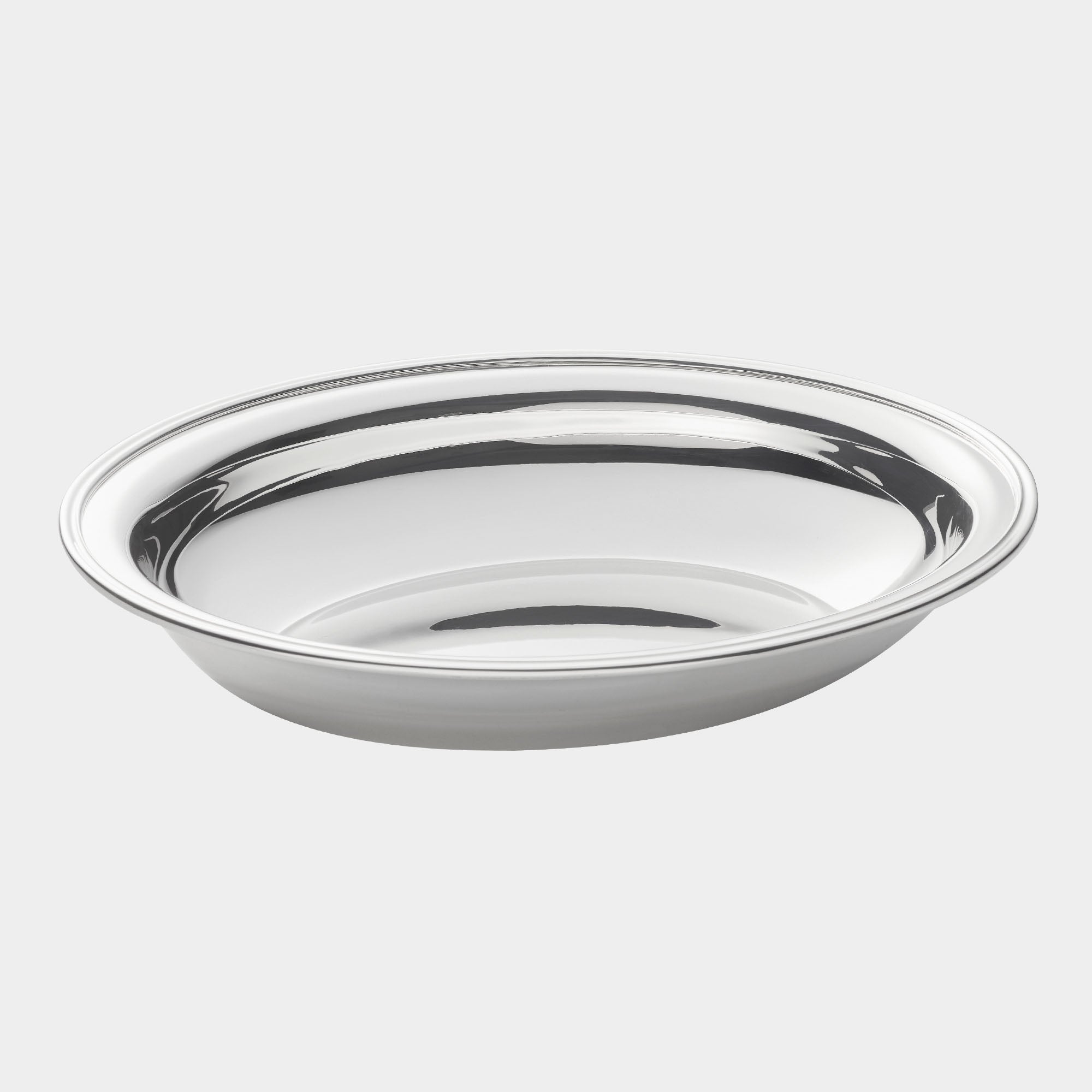 Elegante ovale Brotschale aus massivem Silber - Bild 1